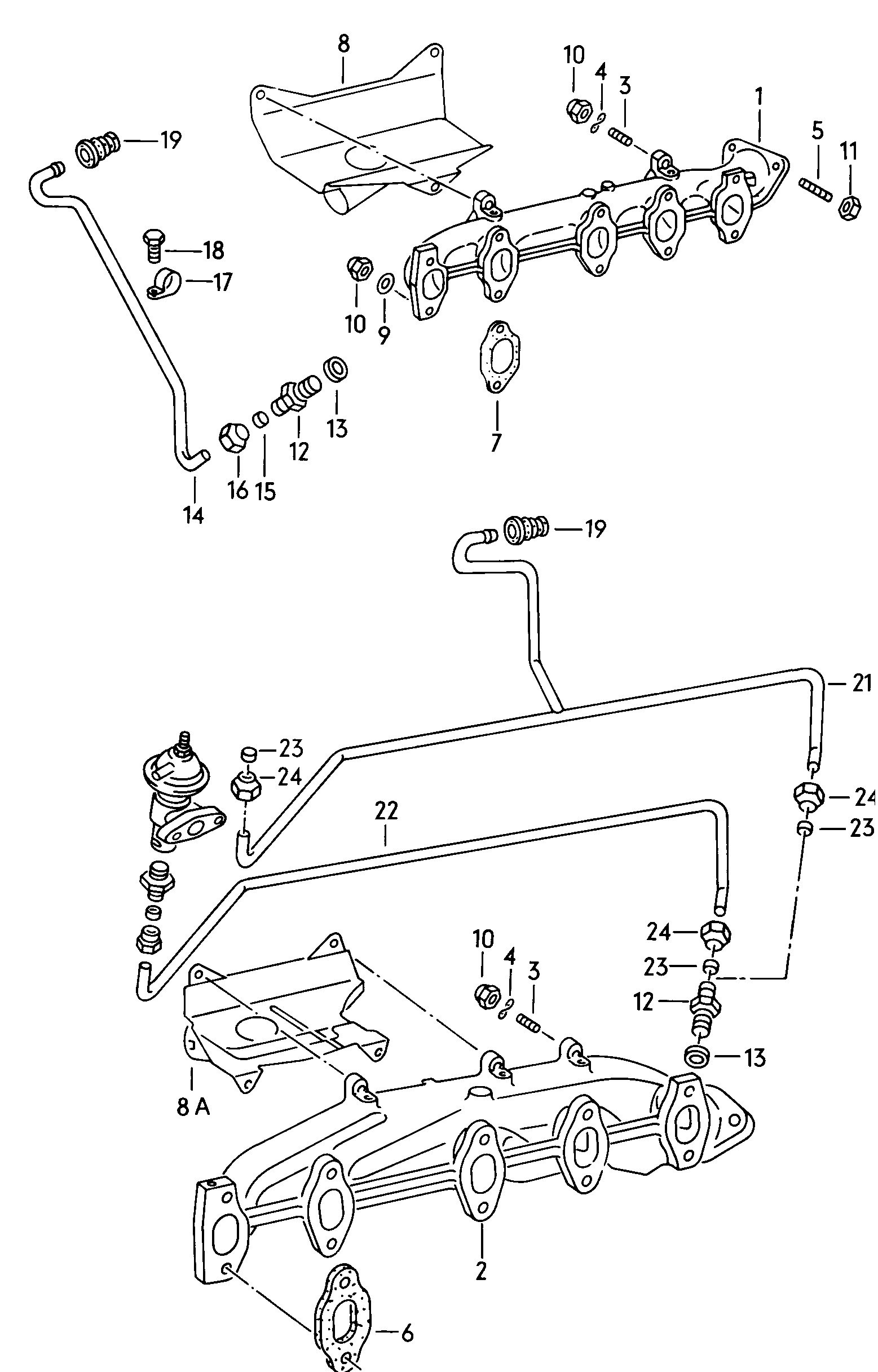 Egzoz manifoldu 2,0/2,3Ltr. - Audi 80/90/Avant - a80