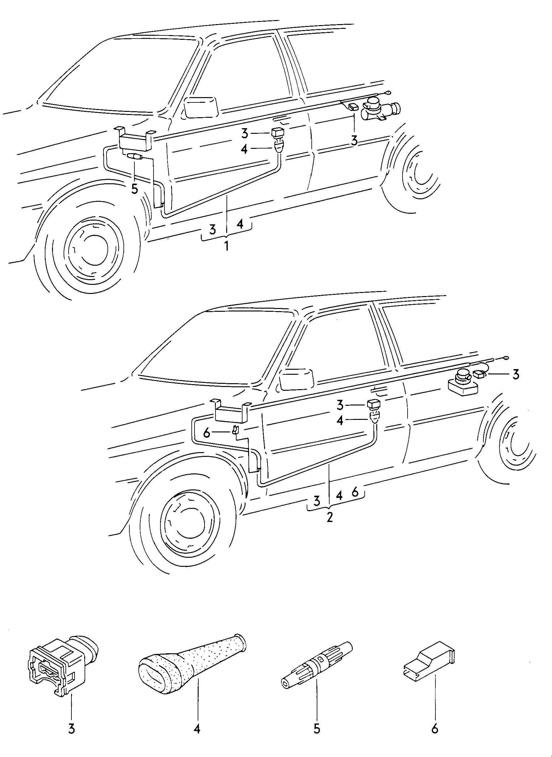 Leitungssatz für Zentralver-<br>riegelung  - Audi Coupe - aco