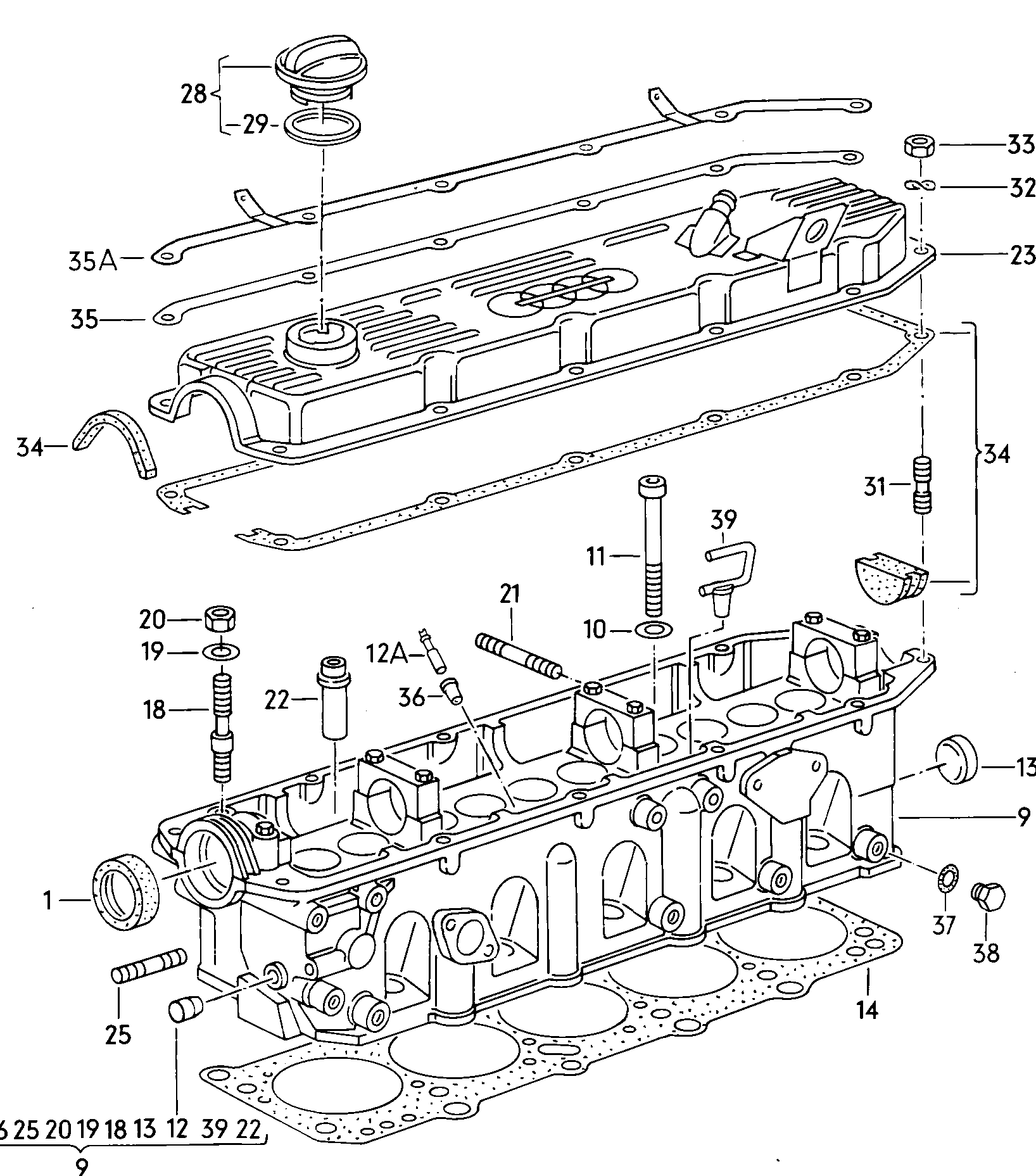 Cylinder head 2.0-2.3 Ltr. - Audi 5000 - a50