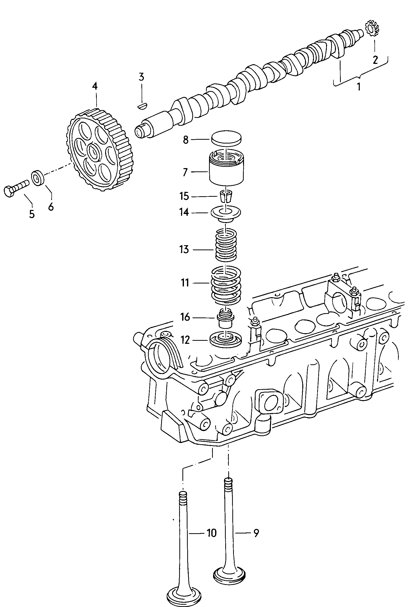 camshaft, valves<br> F             >> 44-F-300 000 2.2ltr. - Audi 5000 - a50