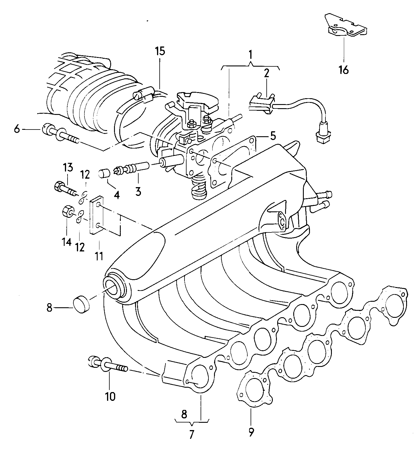 throttle valve adapterIntake connection  - Audi 100/Avant quattro - a10q