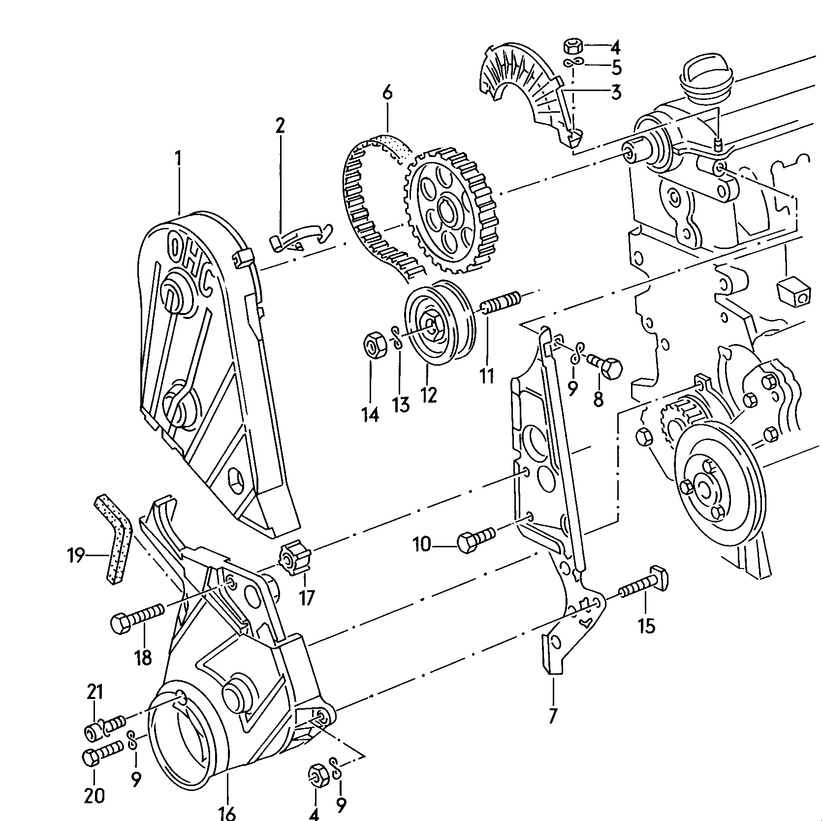 Triger kayışıTriger kayışı koruyucuPlastik 1,6-2,0Ltr. - Audi 80/90/Avant - a80