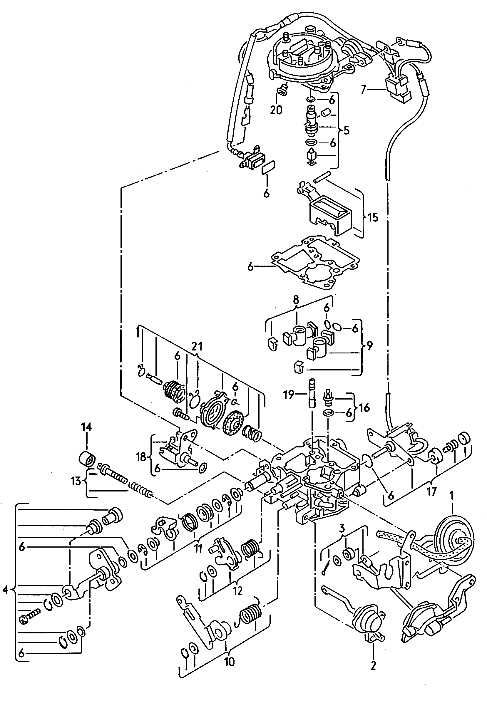 carburador keihinp. vehiculos reequipados con<br>sist. depuracion gases escape<br>regulado por sonda lambda 1,8l - Audi 100/Avant - a100