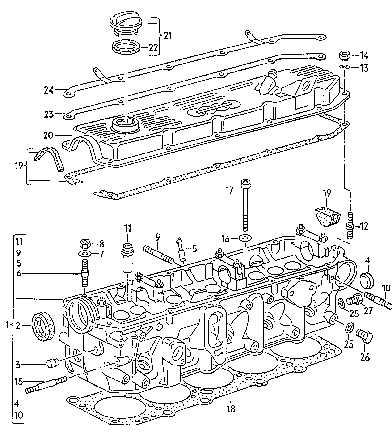 Głowica cylindrów 2.0-2.3 ltr. - Audi 100/Avant - a100