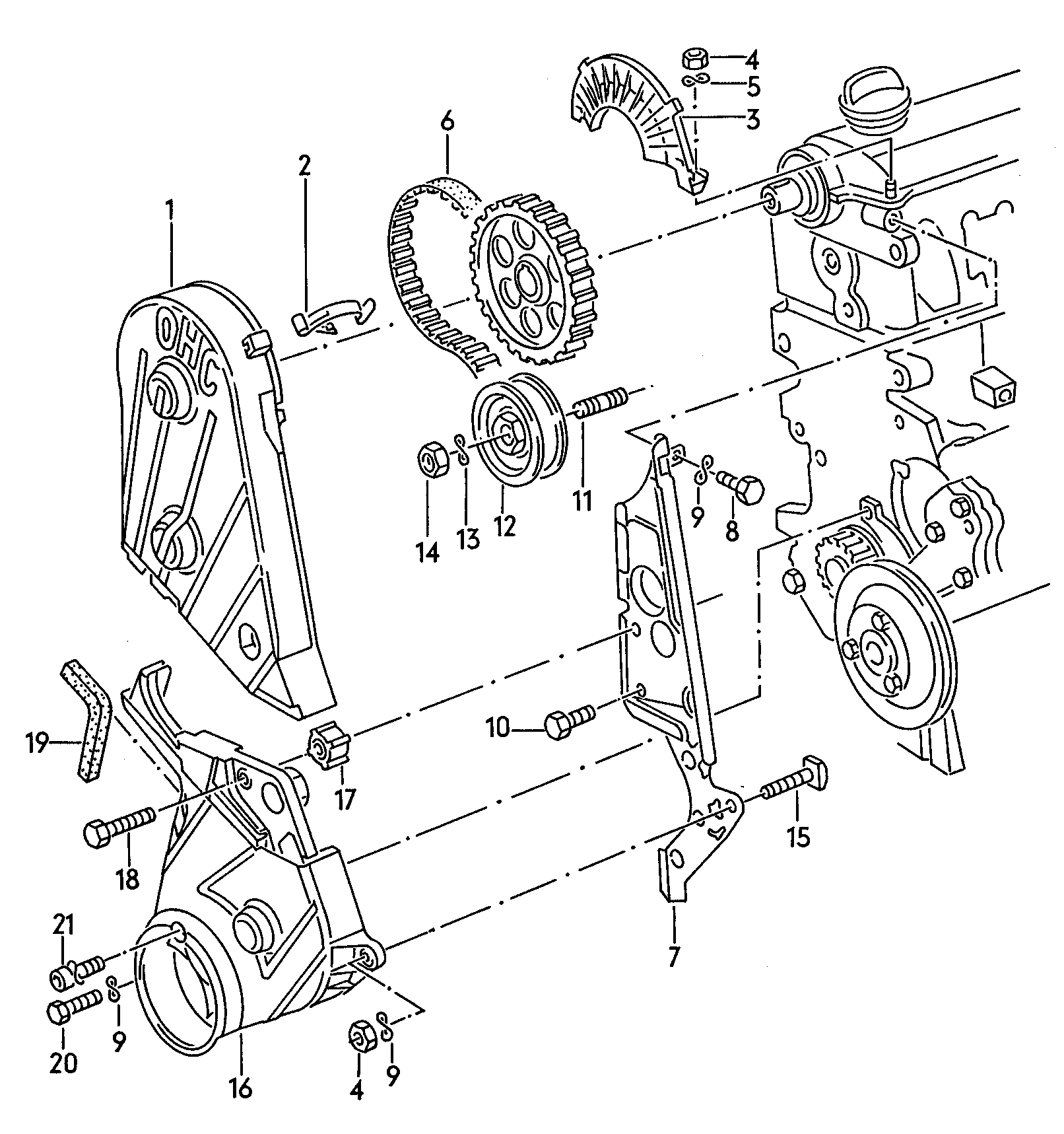 Triger kayışıTriger kayışı koruyucu 1,8Ltr. - Audi 100/Avant - a100