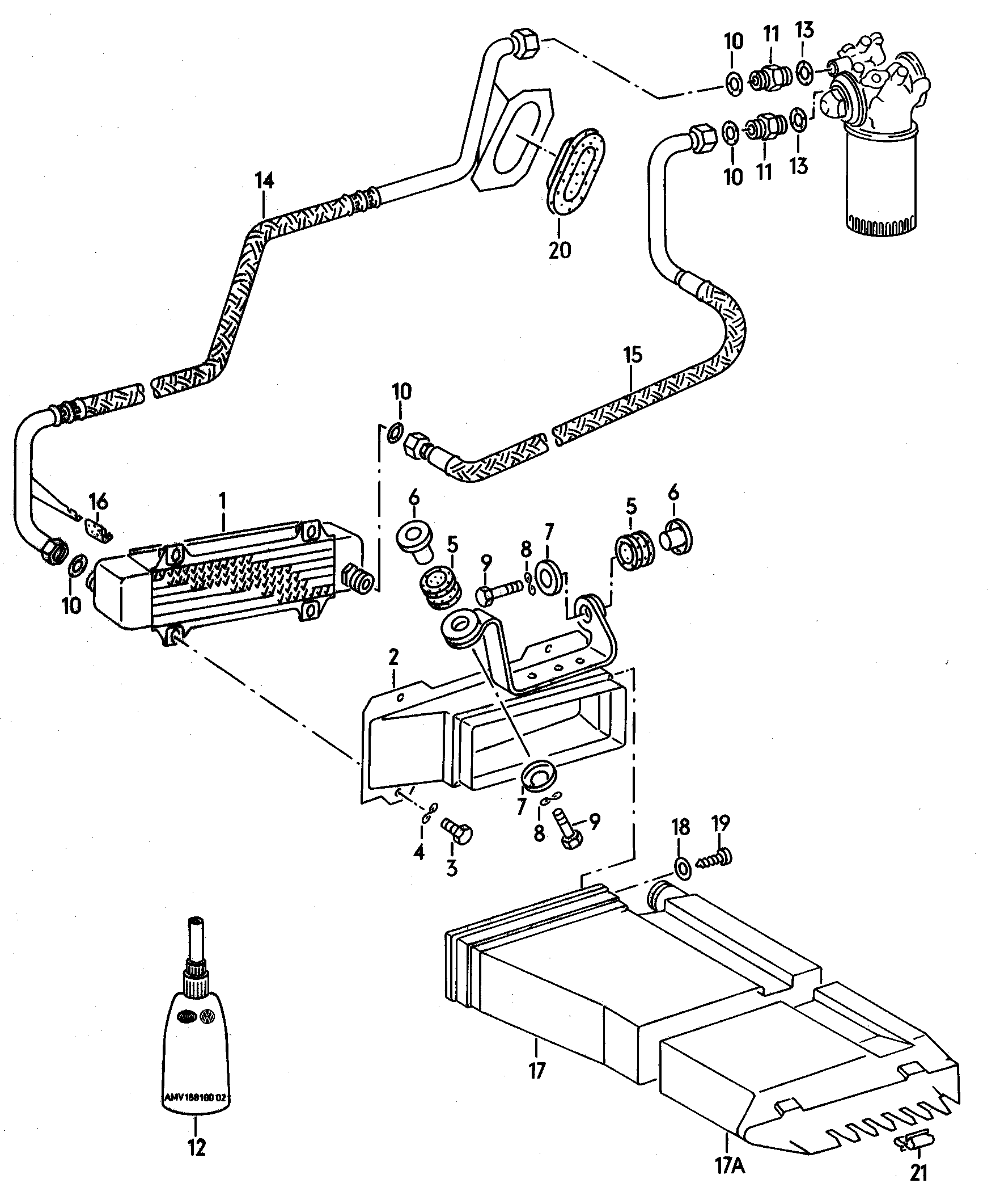 Масляный радиатор 2,0/2,23 л. - Audi 100/Avant - a100