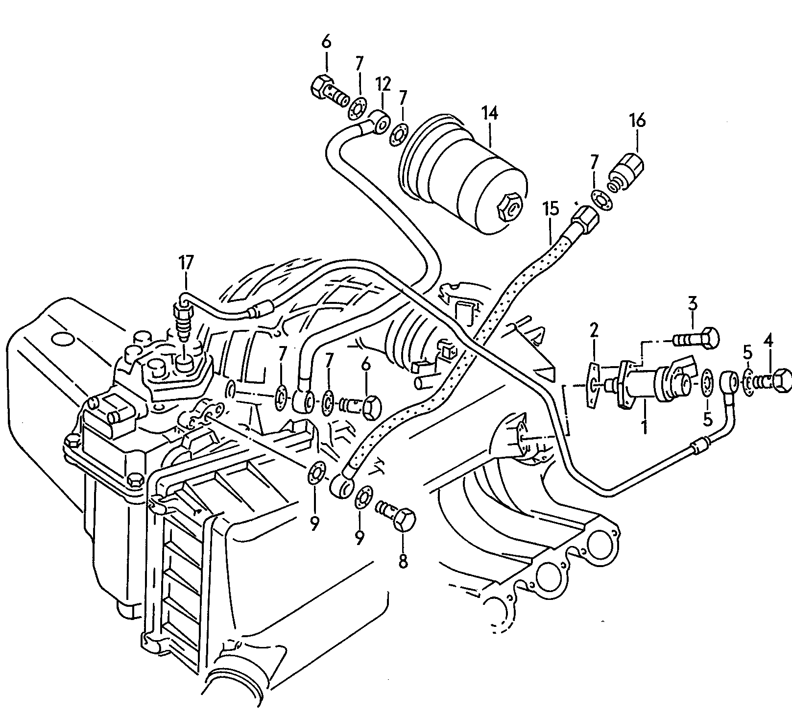 cold start valve<br>fuel pipe<br> F 44-H-000 001>>  - Audi 100/Avant quattro - a10q