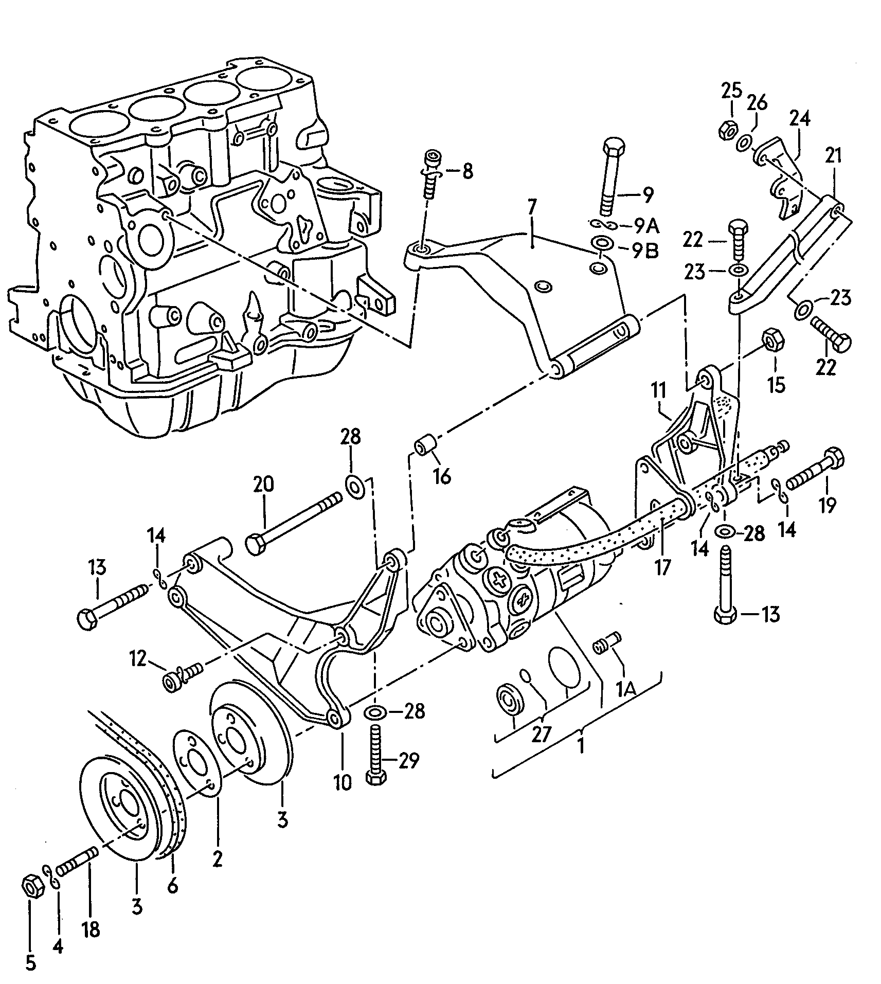 Zentralhydraulikpumpe1.Kreis = Servolenkung;<br>2.Kreis = hydraulischer<br>Bremskraftverstärker bzw.<br>Niveauregulierung 1,8Ltr. - Audi 100/Avant - a100