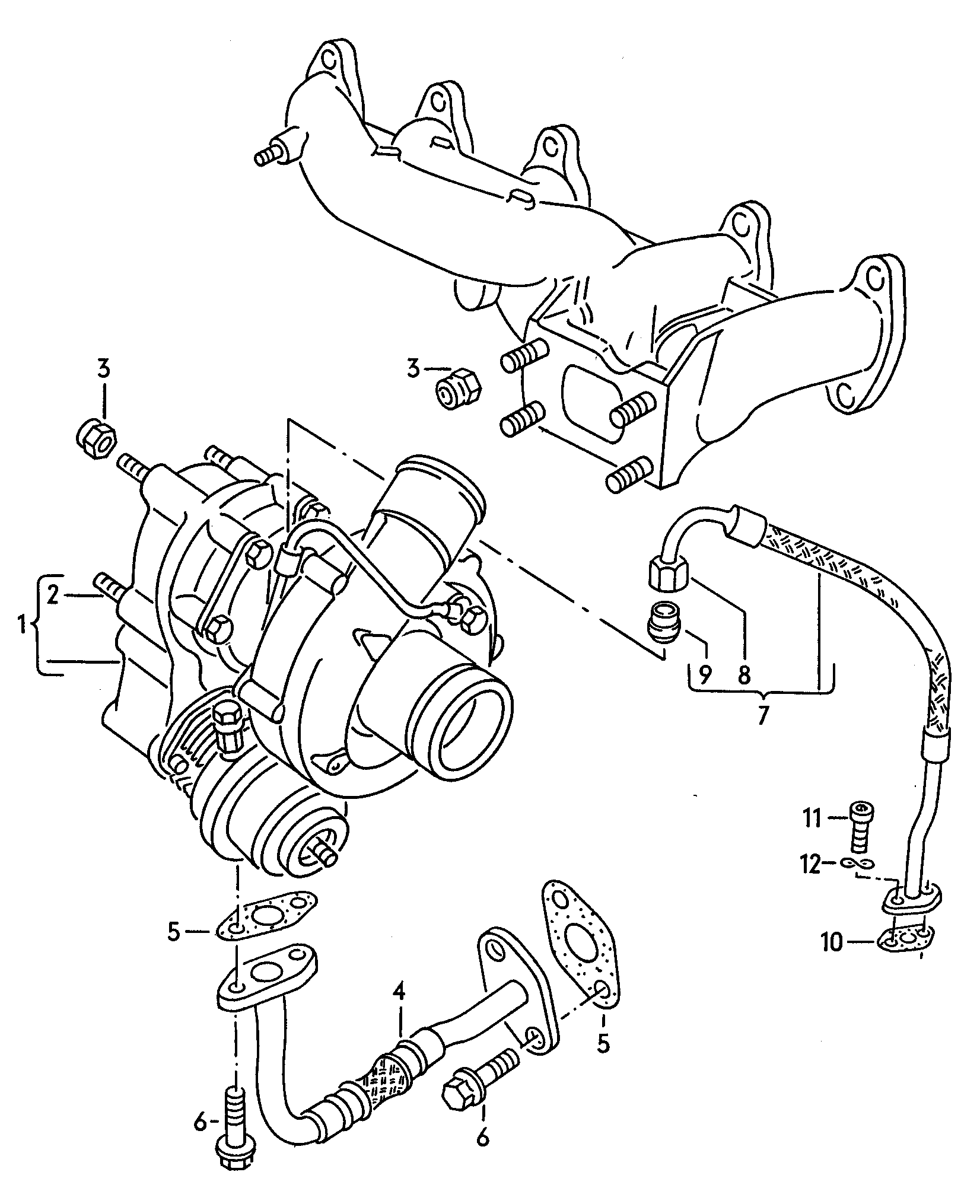 Turbocompresseur a gaz dech.  - Audi 100/Avant - a100