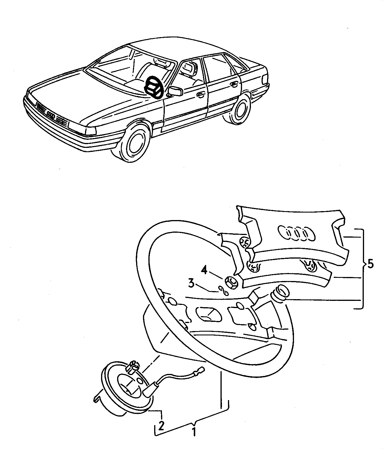 steering wheel  - Audi 100 - a10