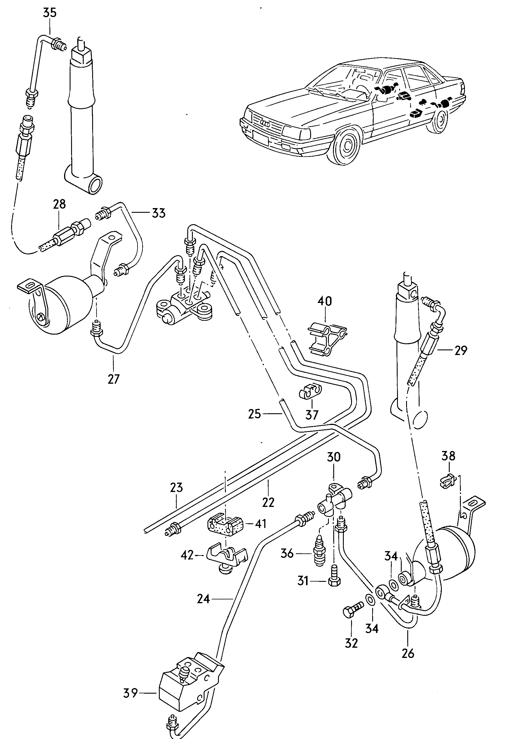 connecting parts for self-<br>levelling rear - Audi 5000 - a50