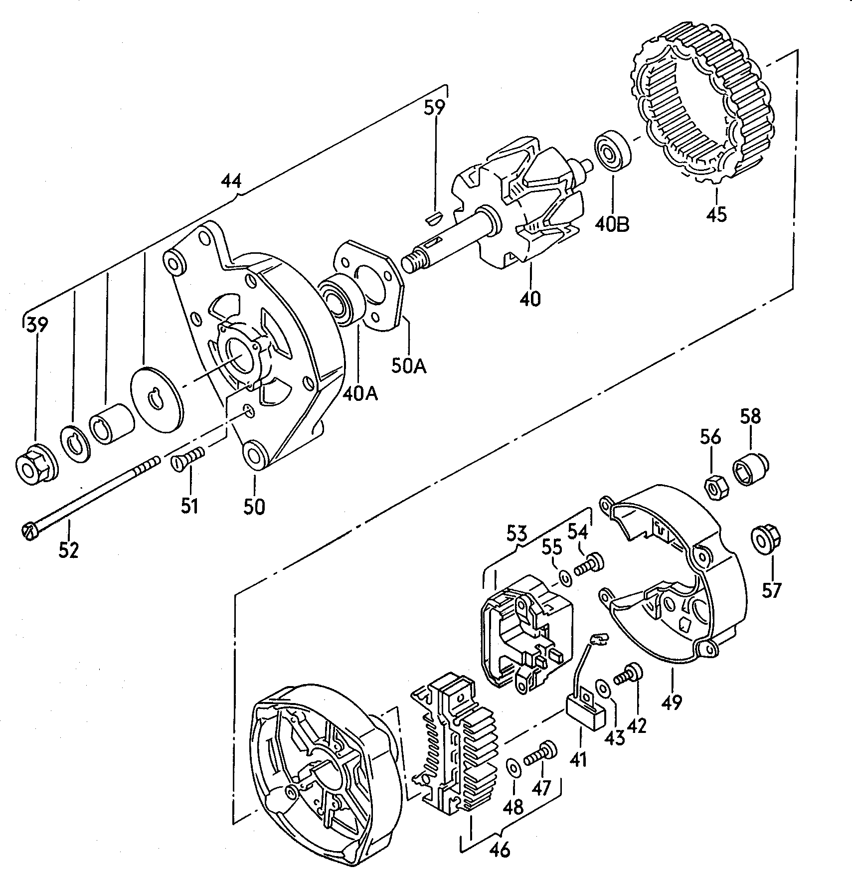 Individual parts for<br>3-phase alternator          VALEO - Audi 80/90 - a80