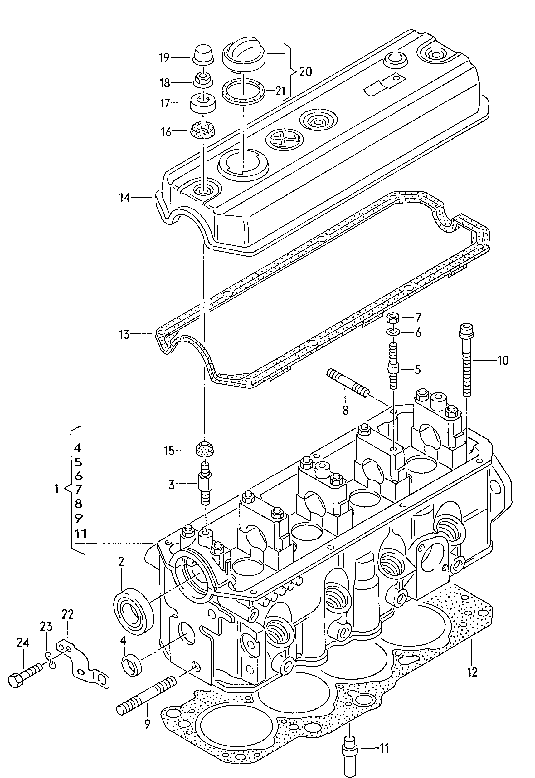 Cilinderkop 1,9ltr. - Audi 80/90/Avant - a80