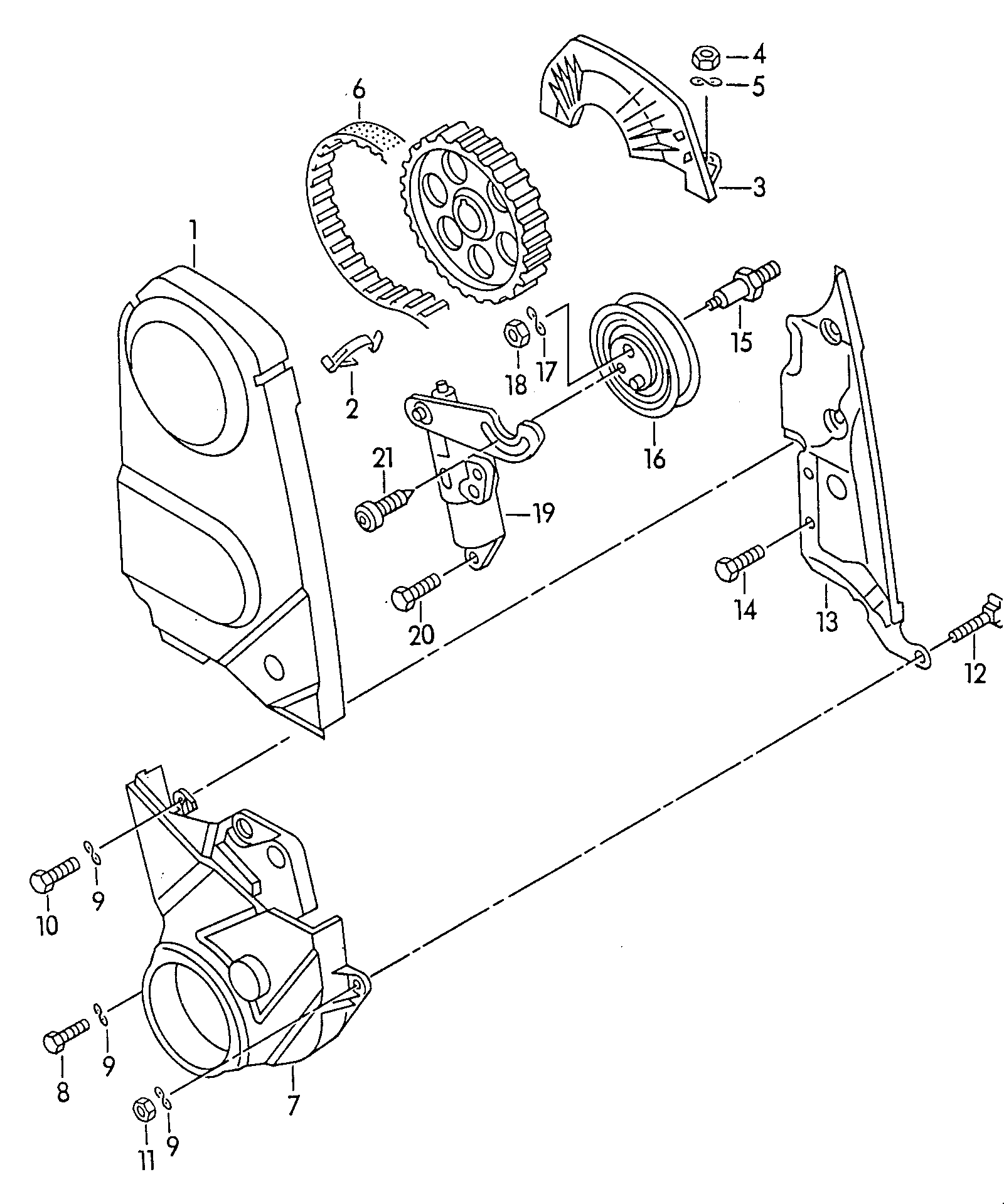 Triger kayışıTriger kayışı koruyucu 2,0Ltr. - Audi 80/90/Avant - a80