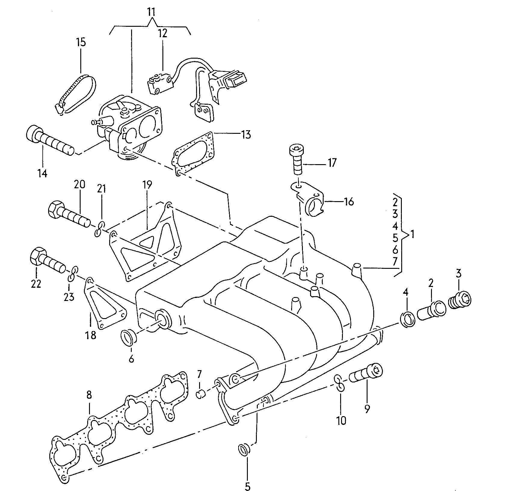 throttle valve adapterIntake connection 2.0 Ltr. - Audi 80/90/Avant - a80