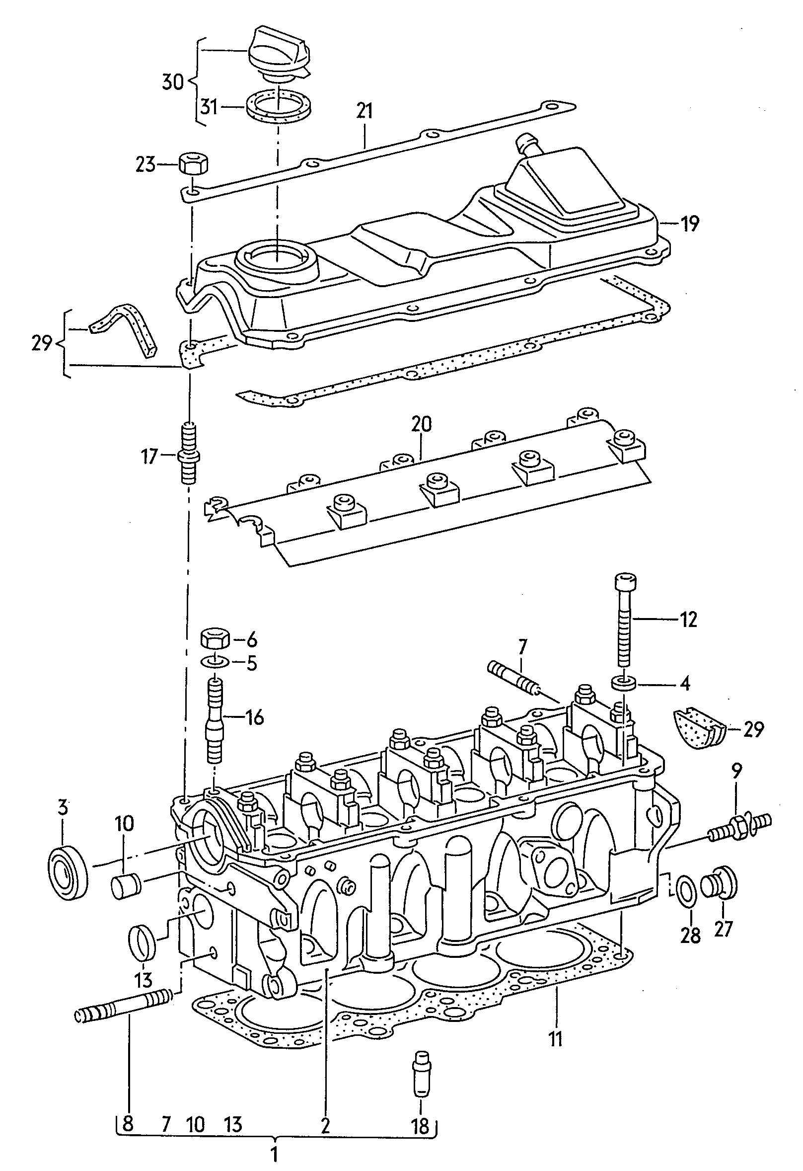 Testata cilindri 1,8l - Audi 100/Avant - a100