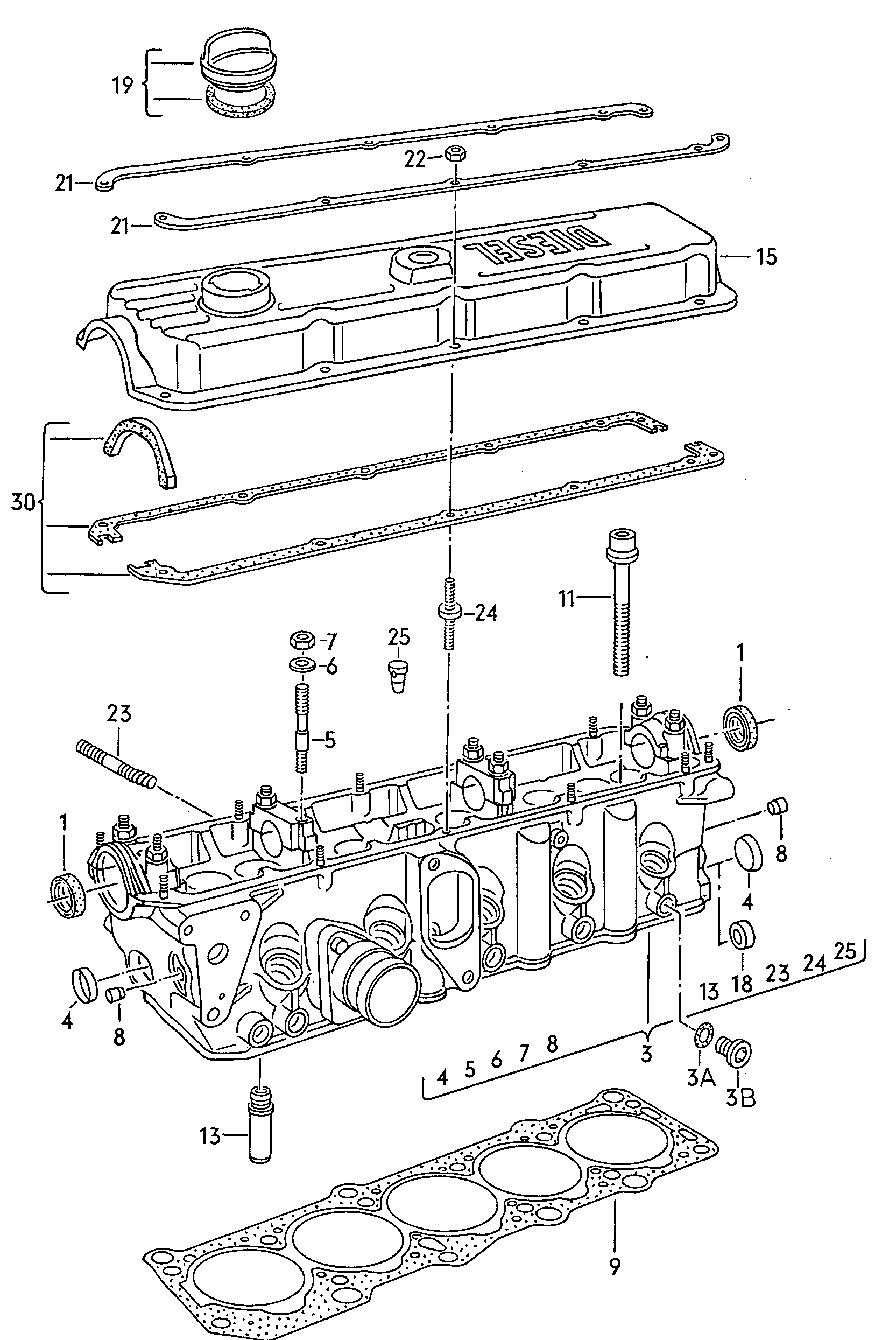 Cylinder head 2.0 Ltr. - Audi 5000 - a50