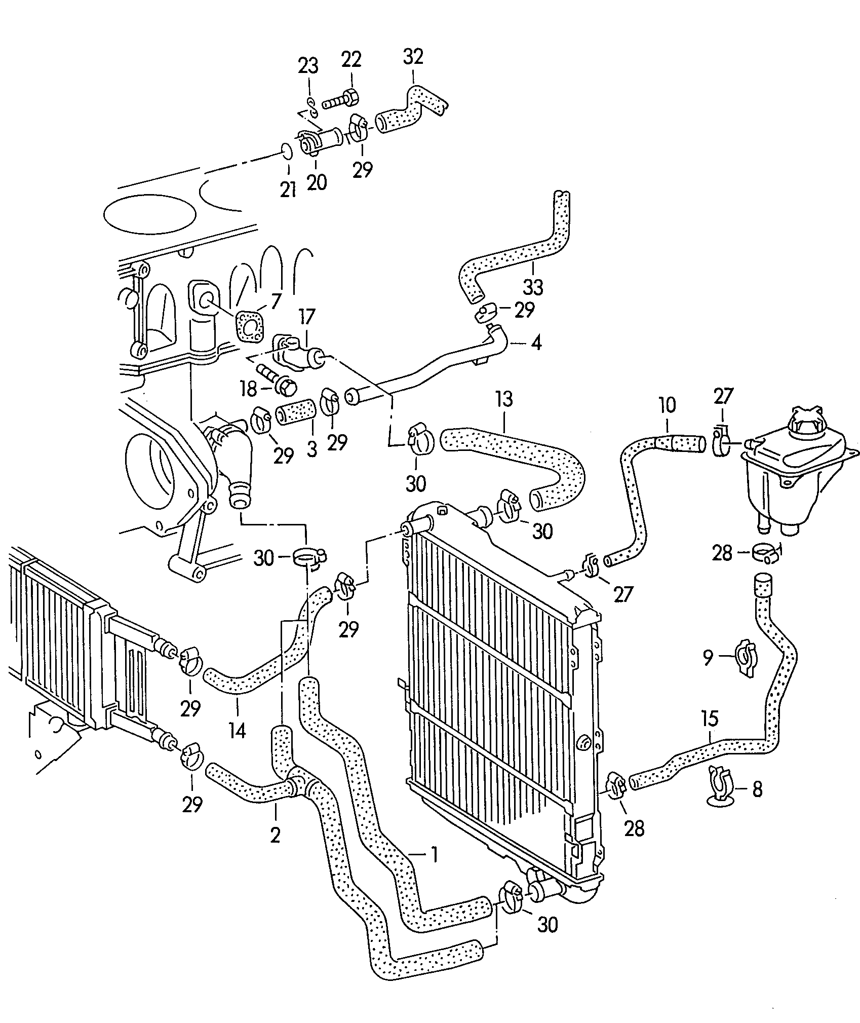 Coolant cooling system  - Audi 80/90 - a80