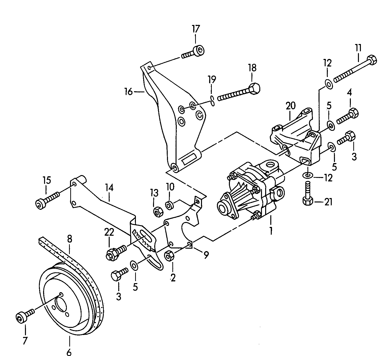 Kanatlı pompaHidrolik direksiyon için 2,0Ltr.1,8Ltr.1,6Ltr. - Audi 80/90/Avant - a80
