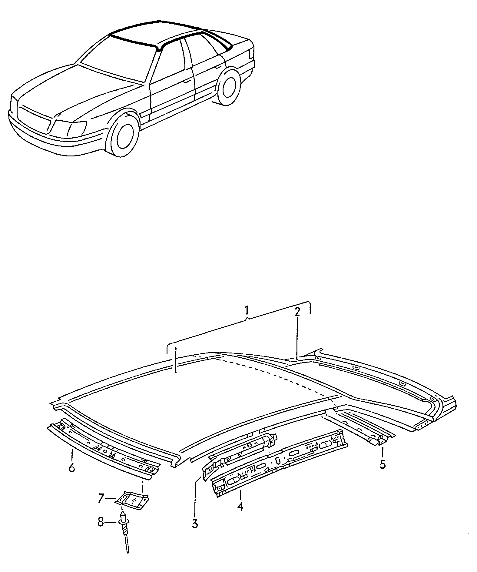 Roof  - Audi 80/90 - a80