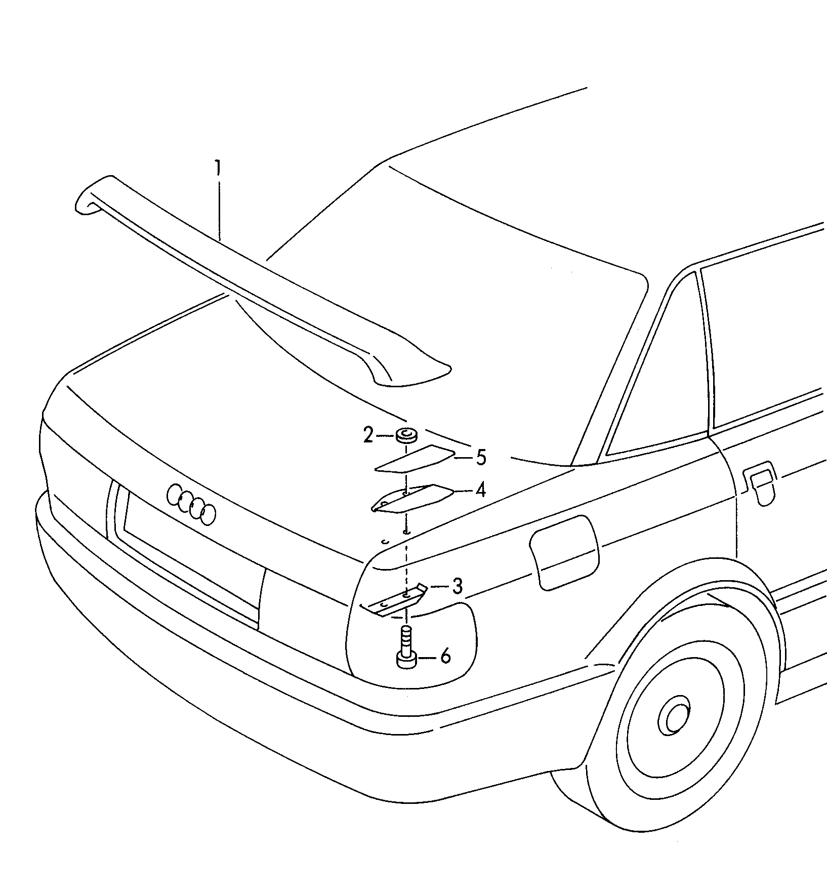 Спойлер задн. - Audi 80/90/Avant quattro - a80q