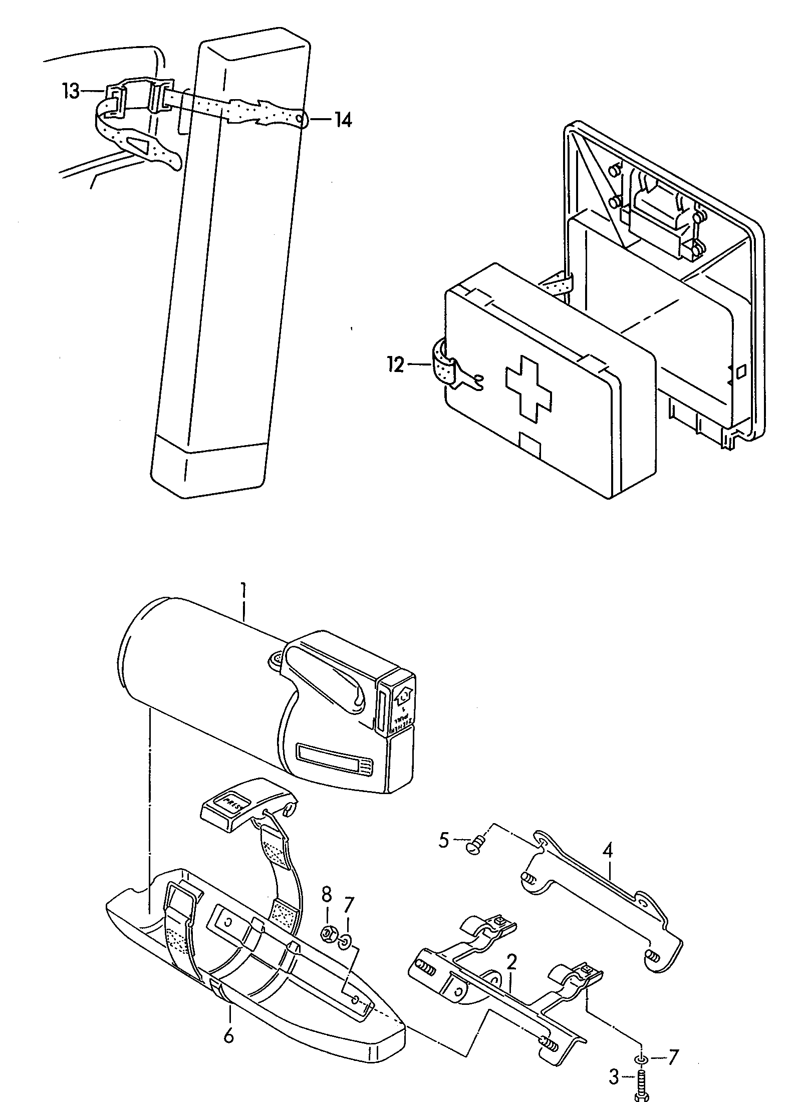 bracket for warning triangle<br>and first aid kit  - Audi 80 Avant RS2 quattro - rs2