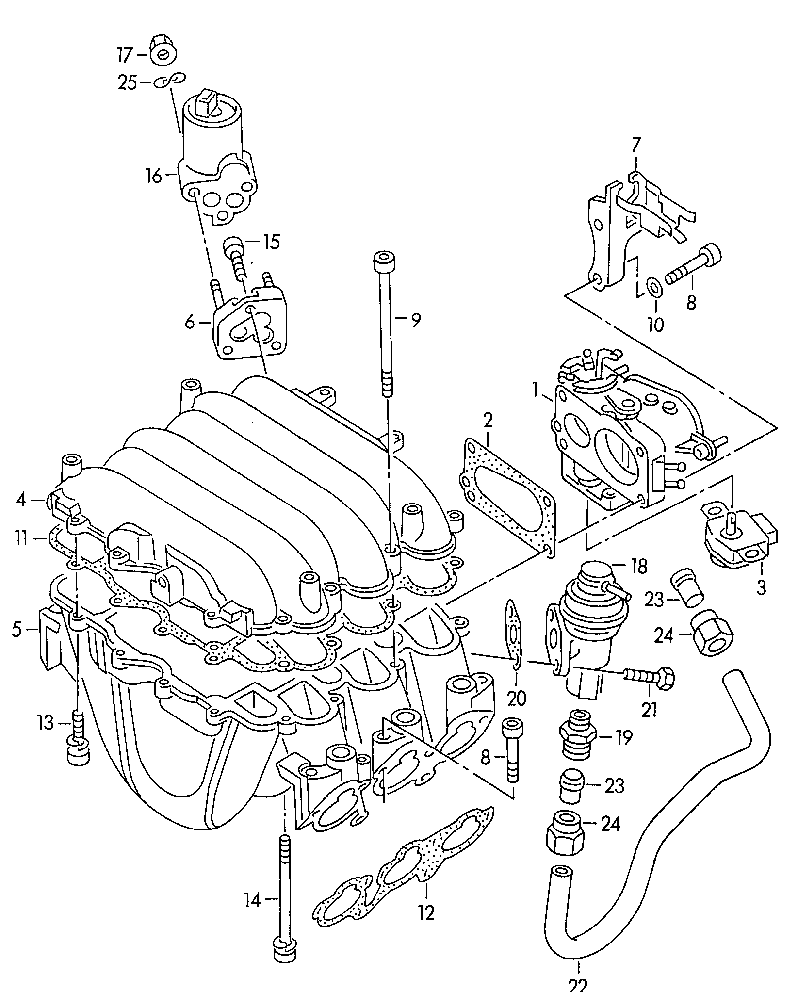 Intake manifoldthrottle valve adapterExhaust gas recirculation 2.6/2.8ltr. - Audi A6/Avant - a6