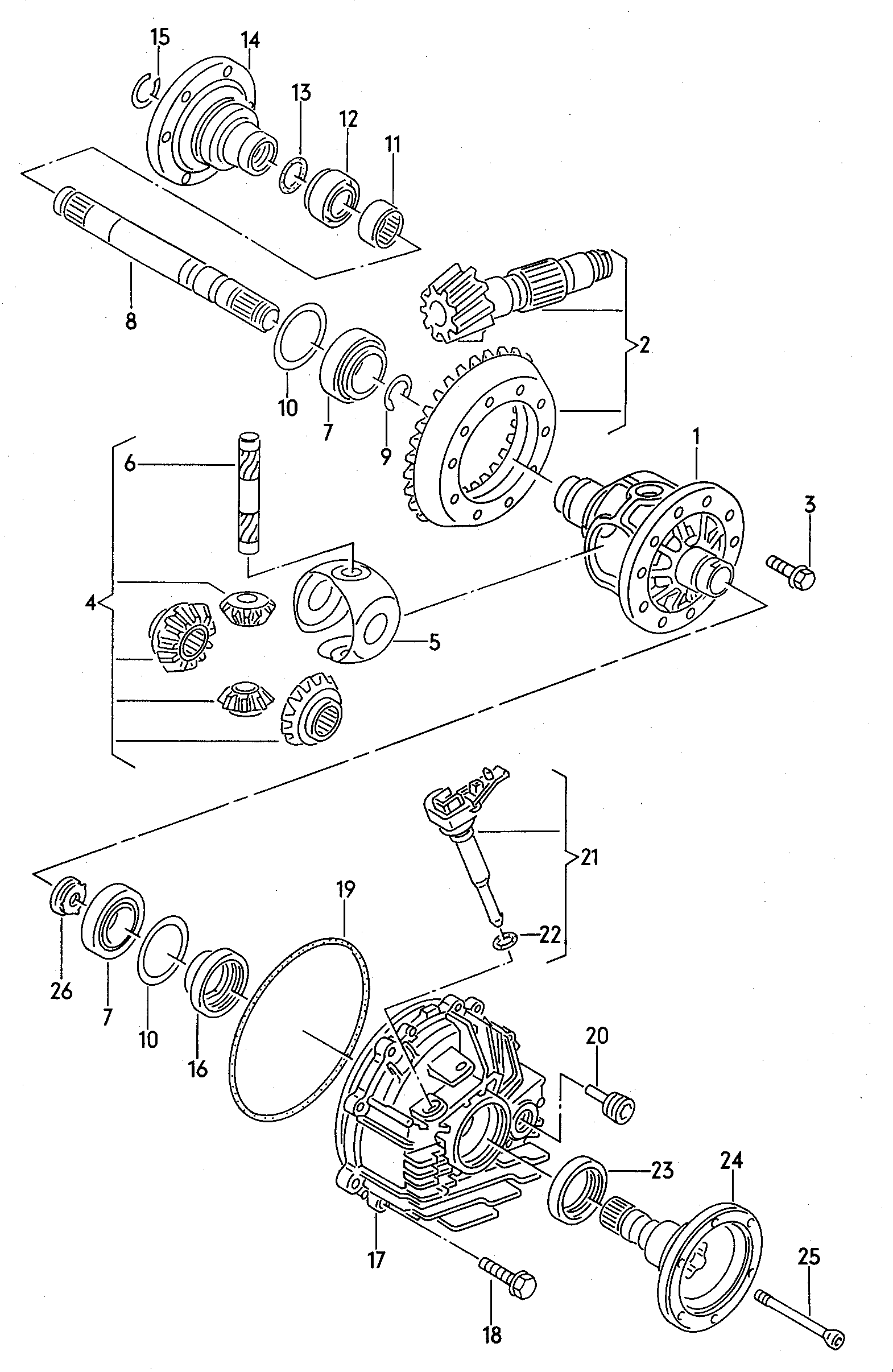 Boitier de differentielcouple coniquep. bv automatique 4 vit.  - Audi Cabriolet - aca