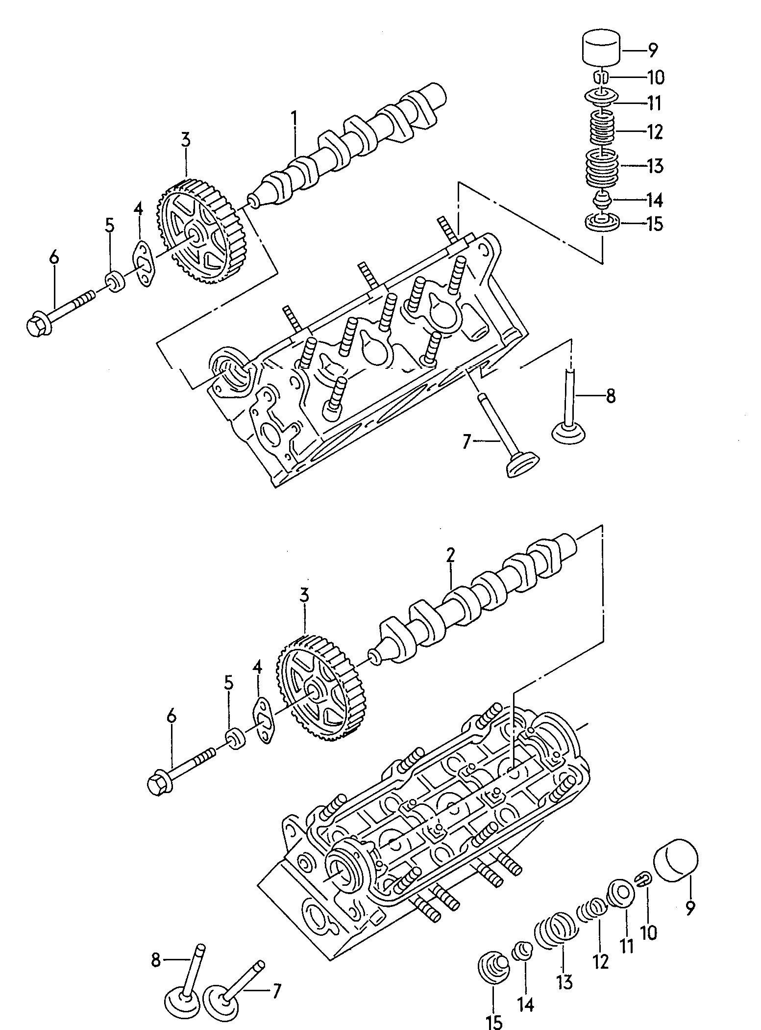 Pаспределительный вал, клапаны 2,6/2,8 л. - Audi Cabriolet - aca