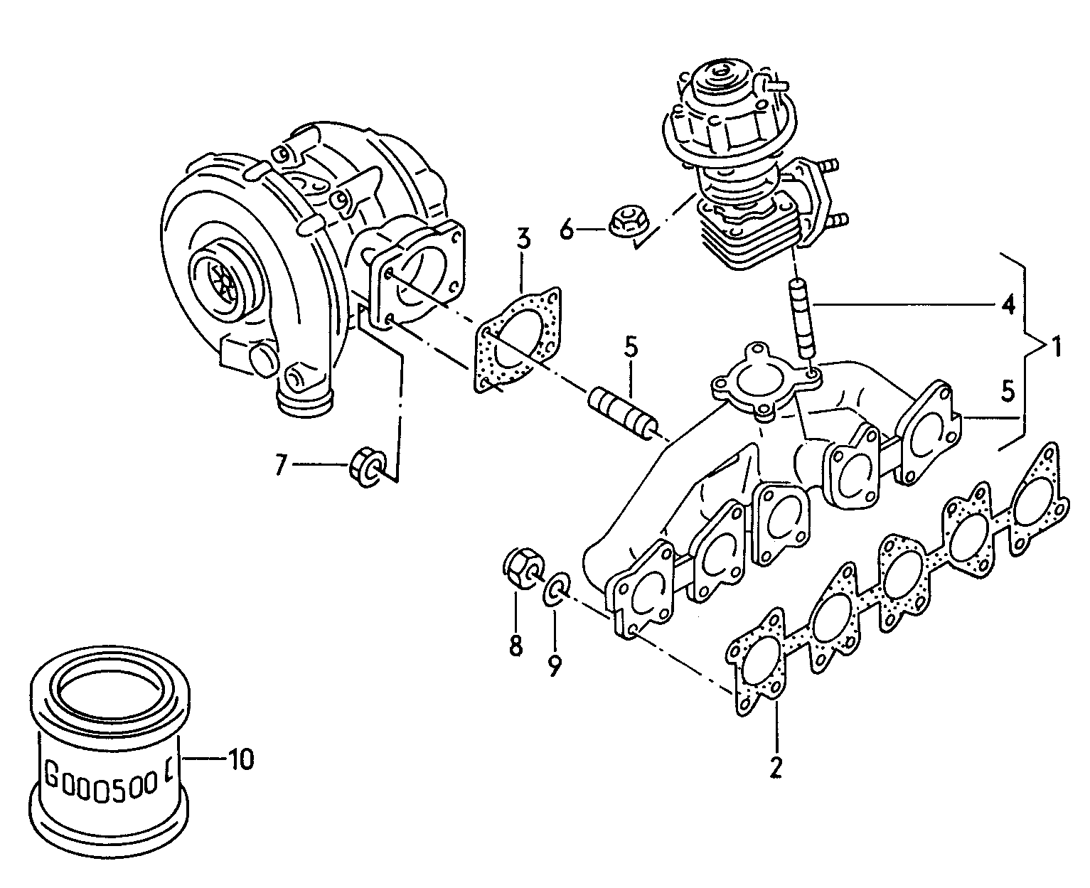 Exhaust manifolds  - Audi 100 quattro - a10q