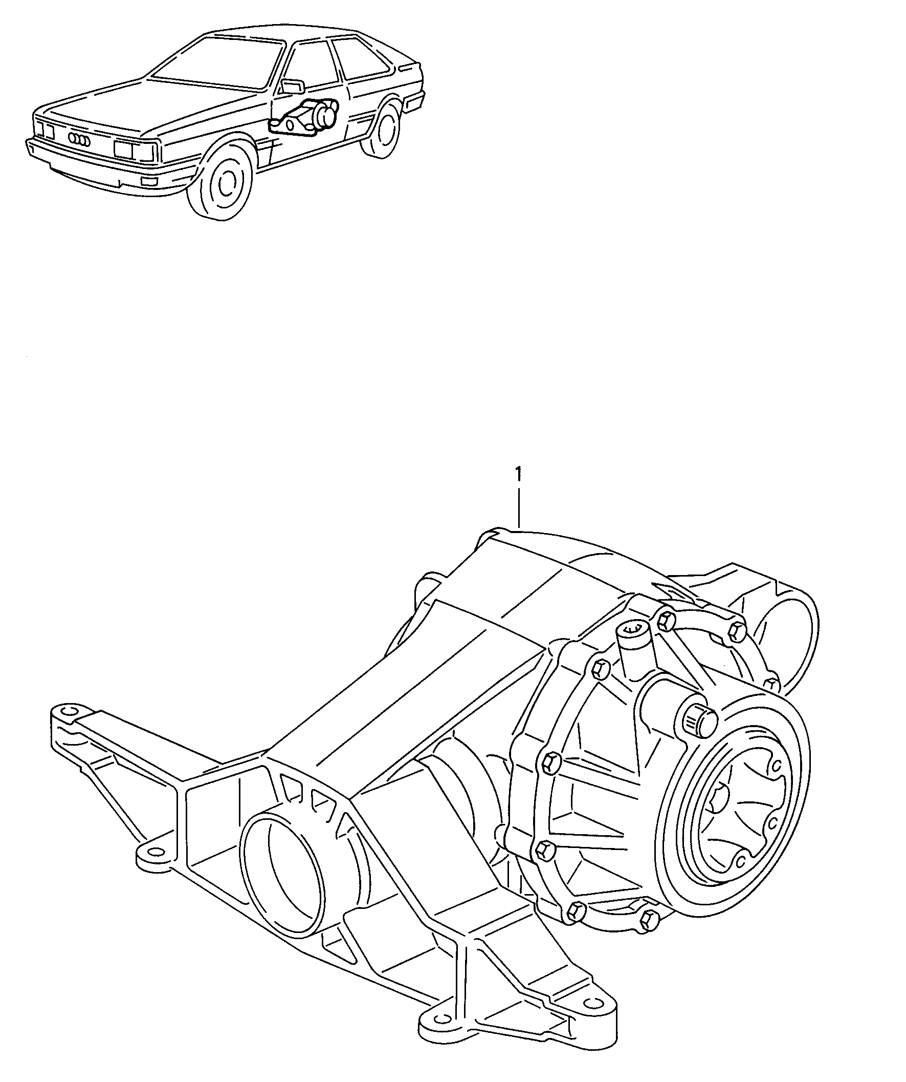 rear axle differential with<br>differential lock  - Audi Coupe quattro - acoq
