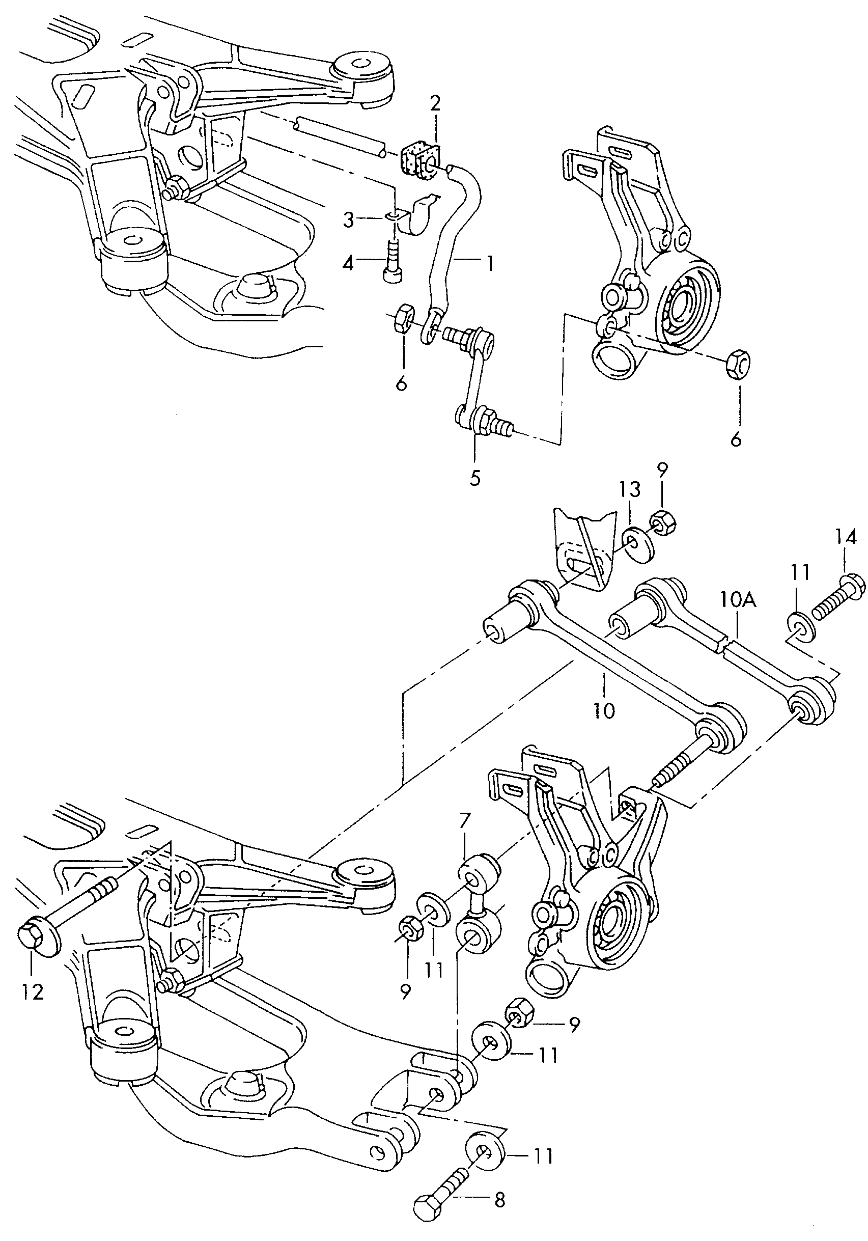 Track rodCoupling rodAnti-roll bar rear - Audi A8/S8 quattro - a8q