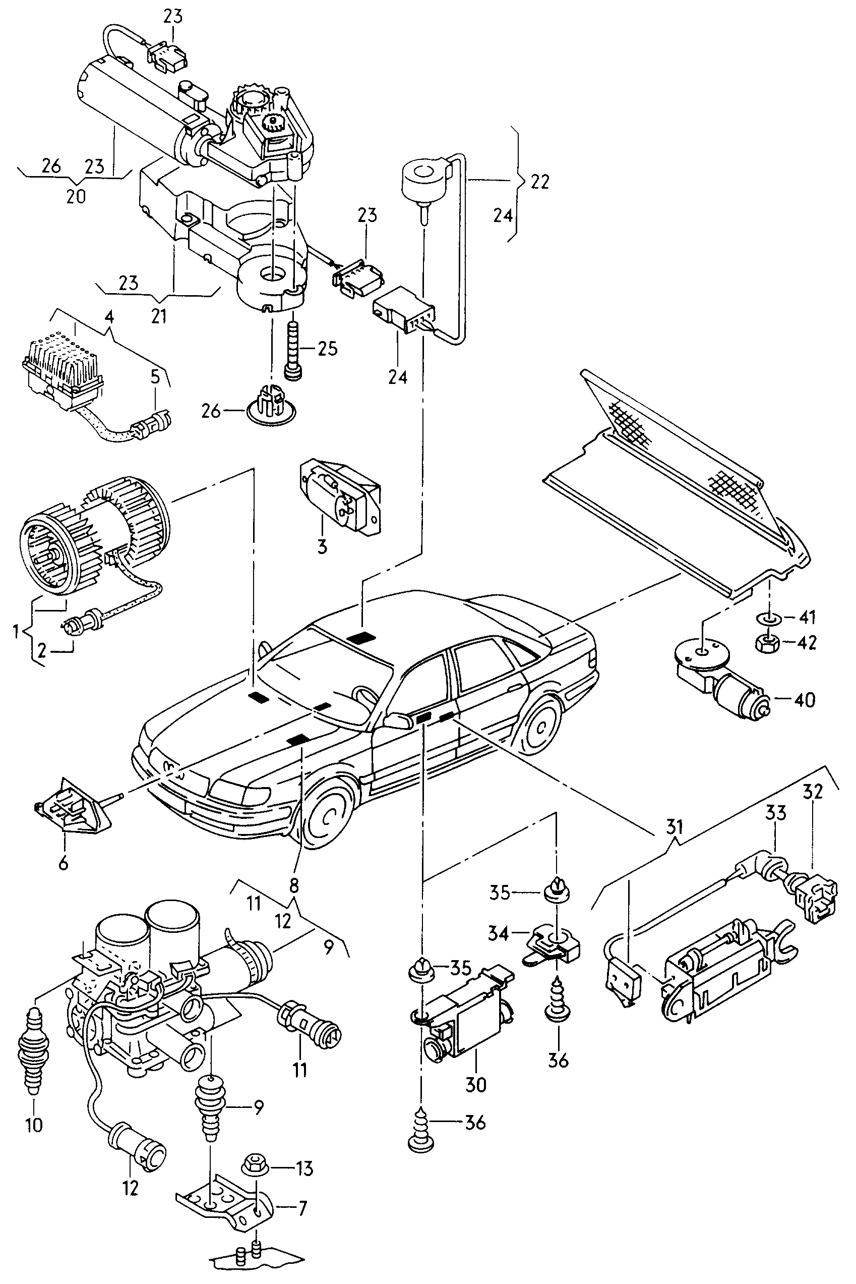 silnik rolety p. slonecznej  - Audi A8/S8 quattro - a8q