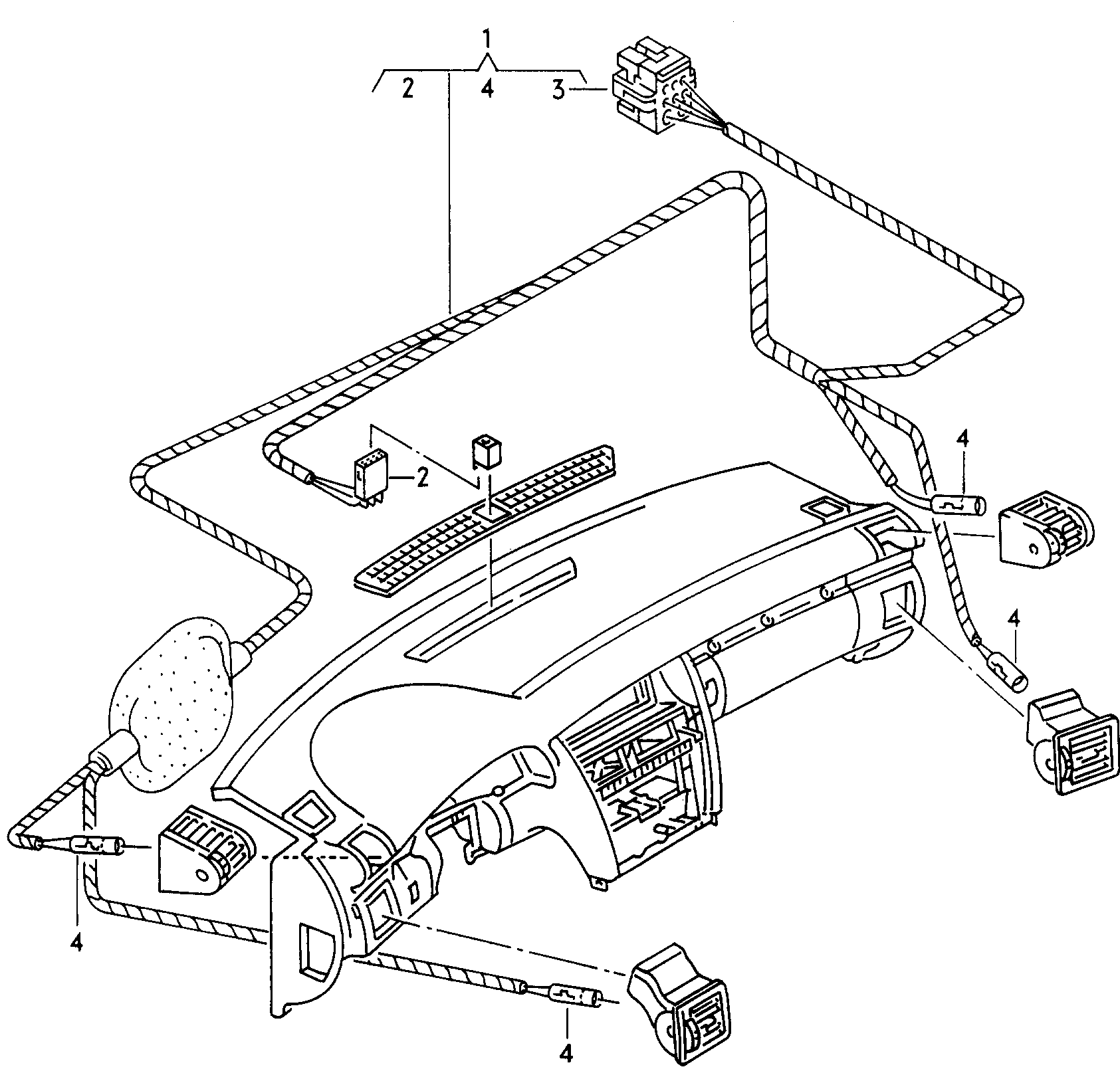 kabelset voor luchtrooster  - Audi A8/S8 quattro - a8q