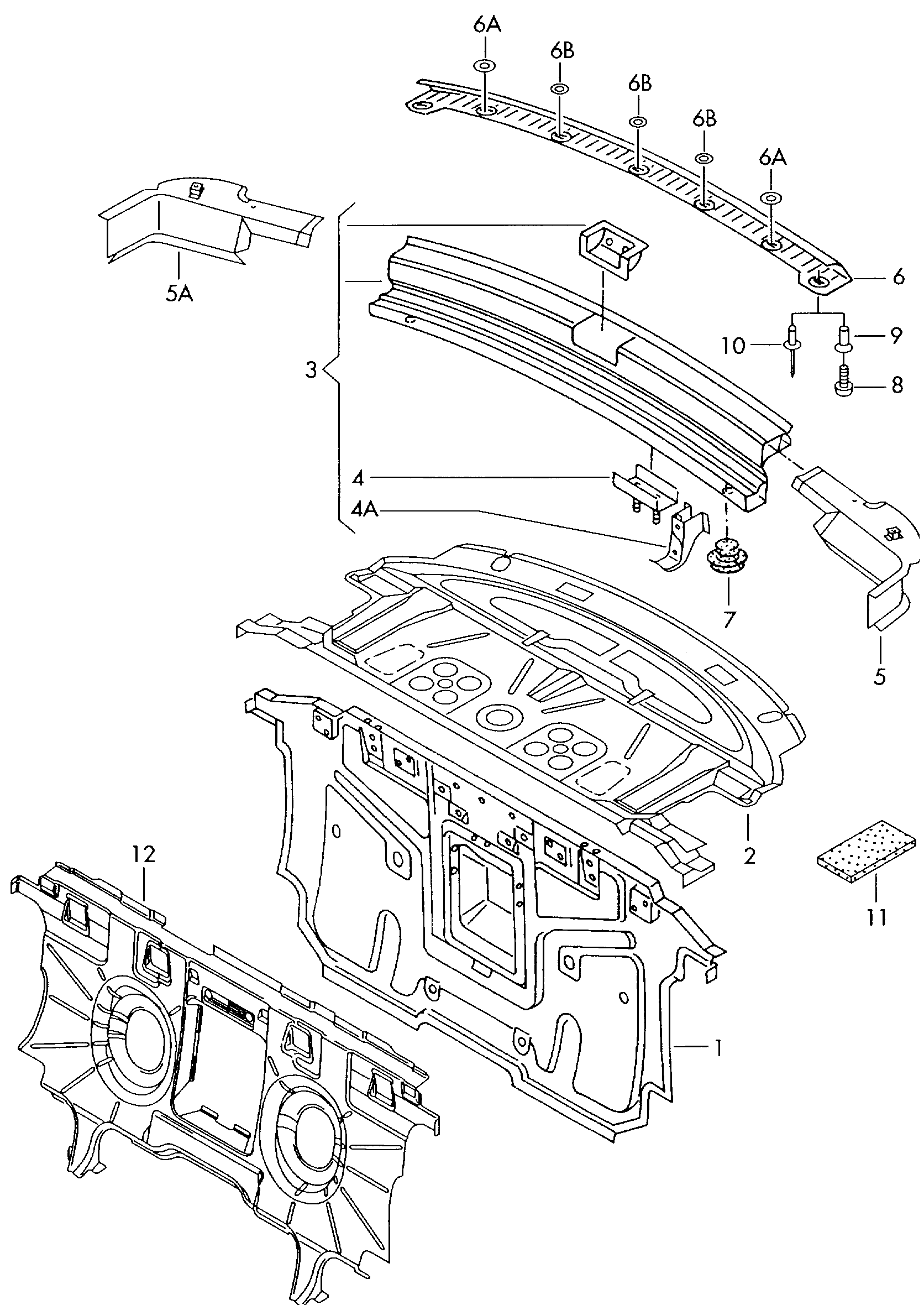 ПерегородкаЗадняя панель  - Audi A8 - a8