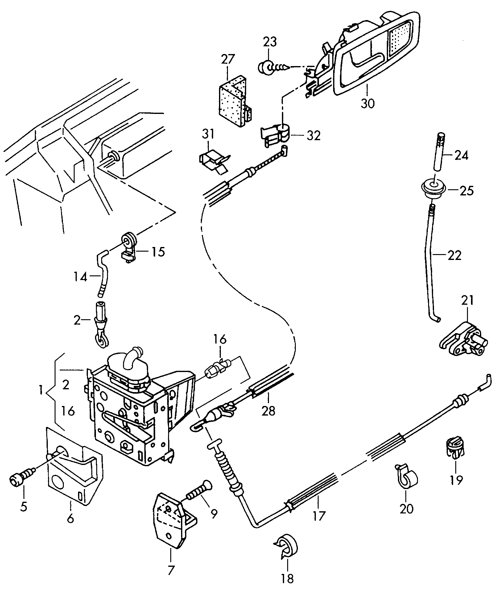 Inner actuatorDoor lock rear - Audi A8 - a8