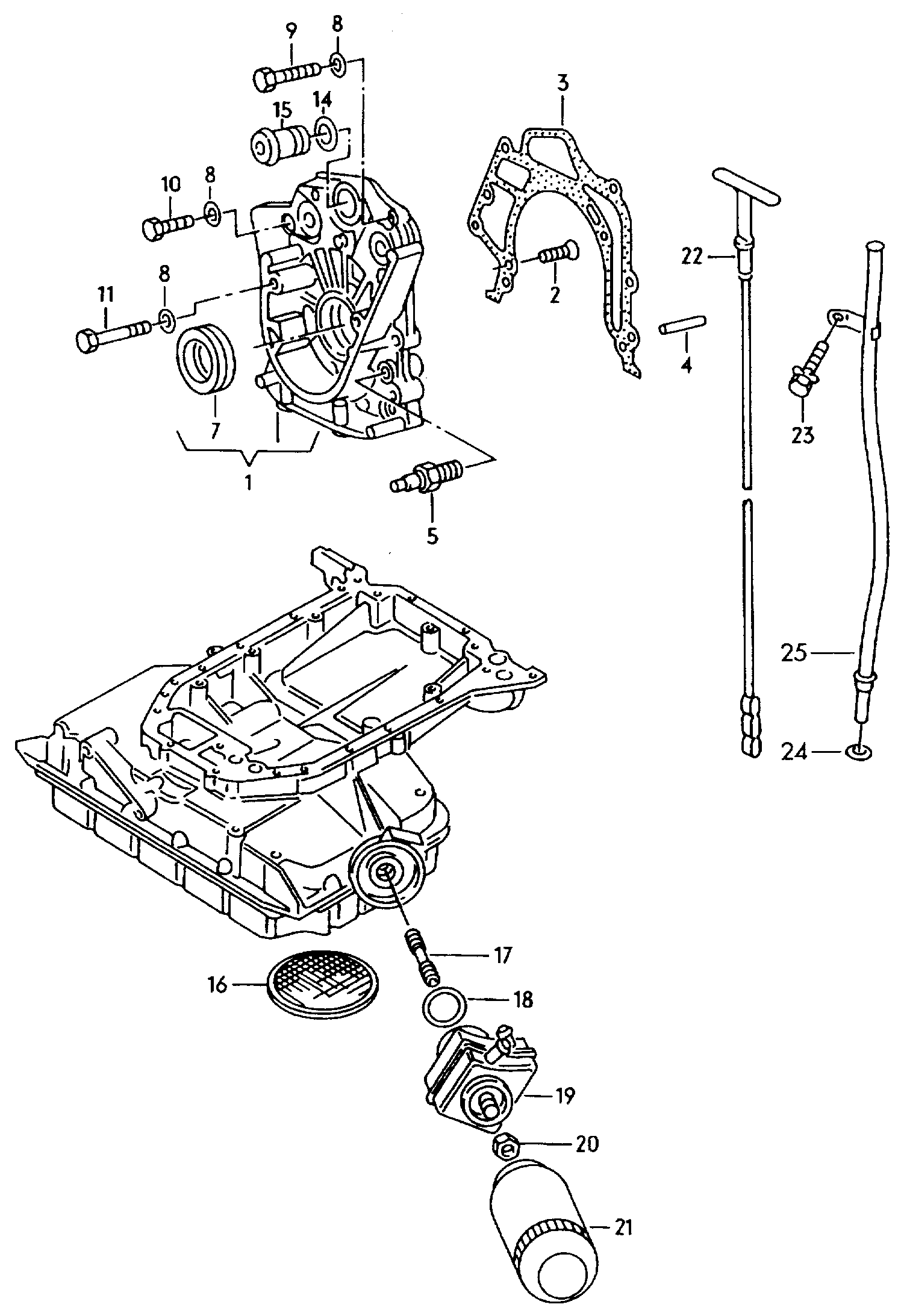oil pump<br>Oil cooler<br> F             >> 8D-V-205 000<br/> 2.4-2.8 Ltr. - Audi A4/Avant - a4
