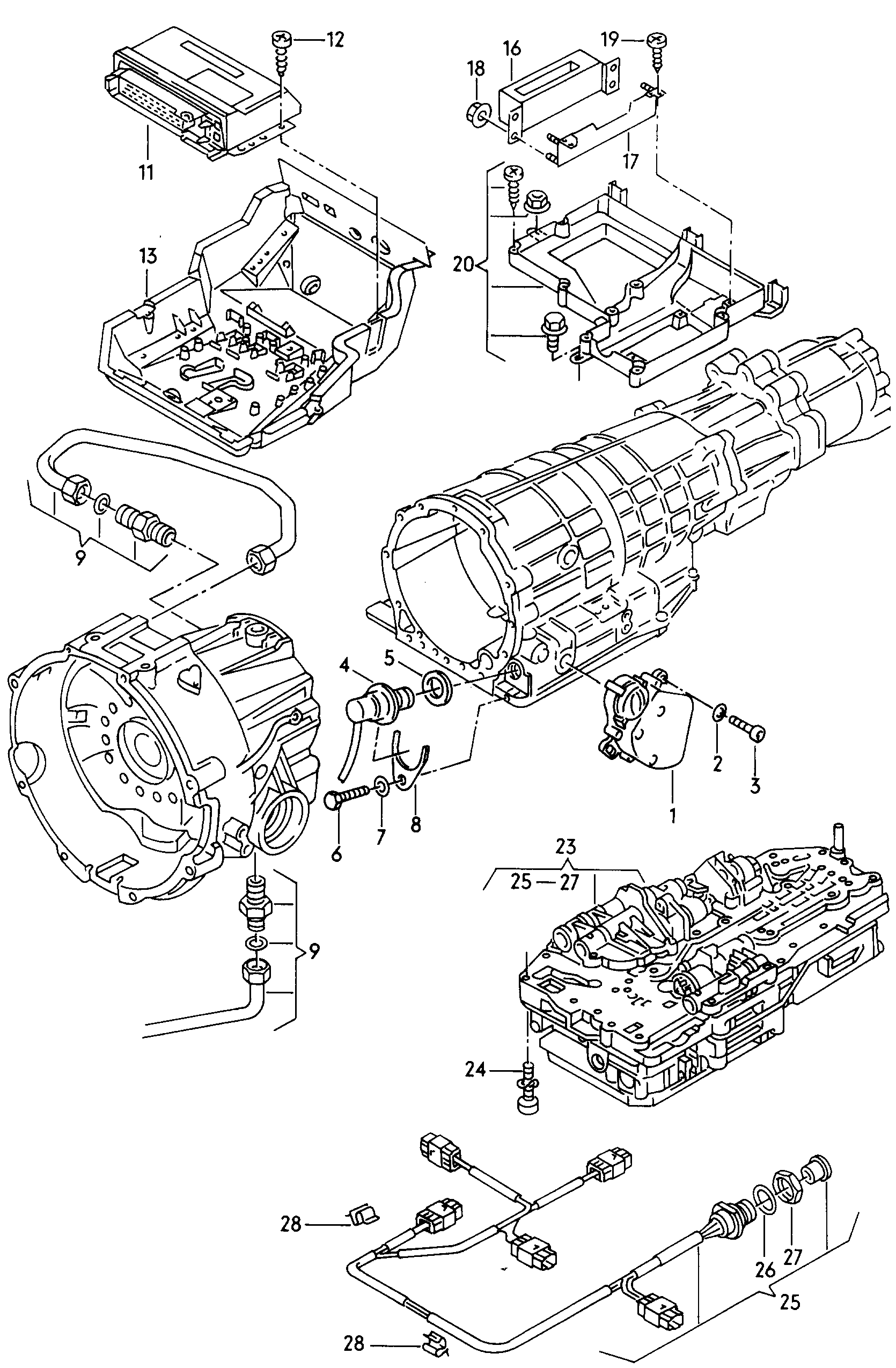 Regelapparaat voor automa-<br>tische versnellingsbakregelkastschakelaar 3,7/4,2ltr. - Audi A8/S8 quattro - a8q