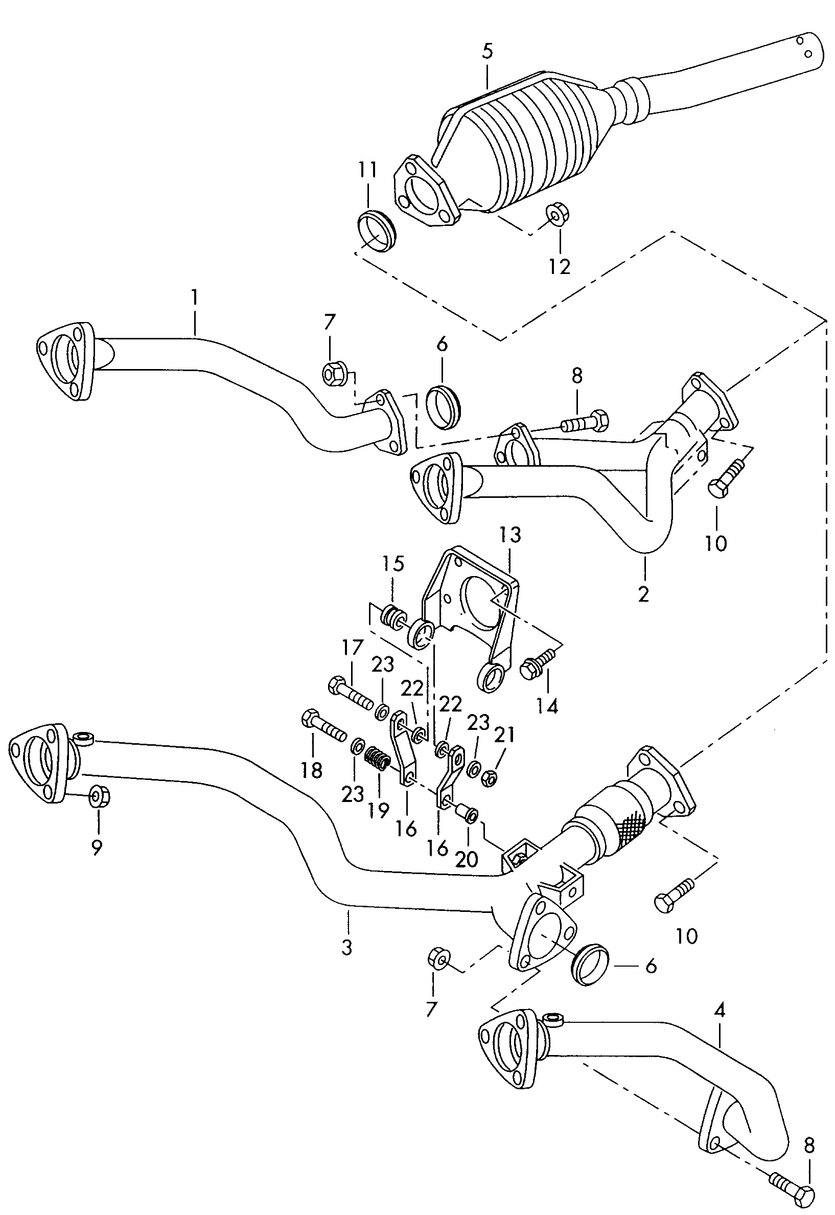 tubo escapecatalizadorsilenciador previo 2,6/2,8l - Audi A4/Avant - a4