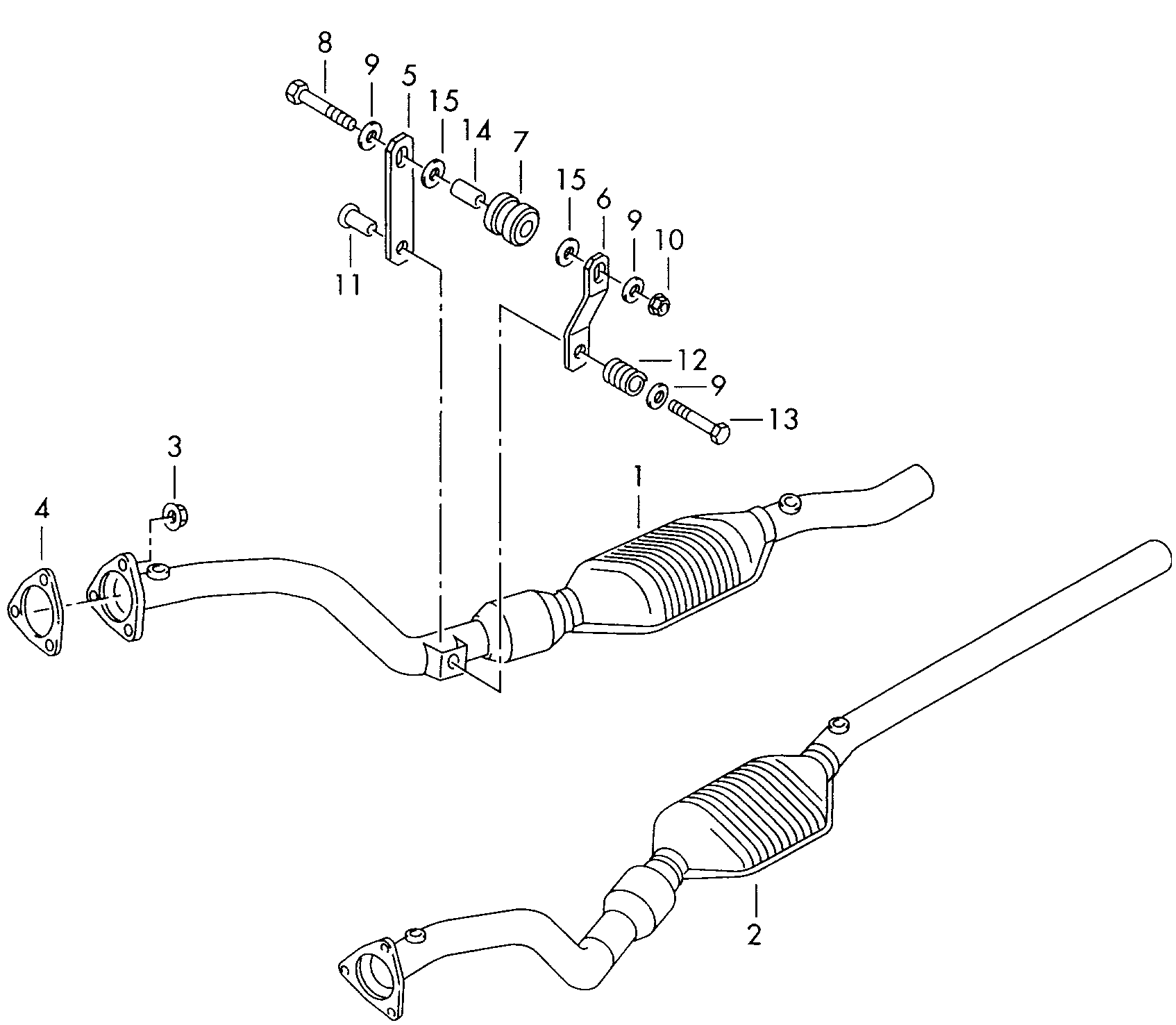 Труба системы выпуска ОГНейтрализаторПередний глушитель 2,6/2,8 л. - Audi A4/S4/Avant/quattro - a4q