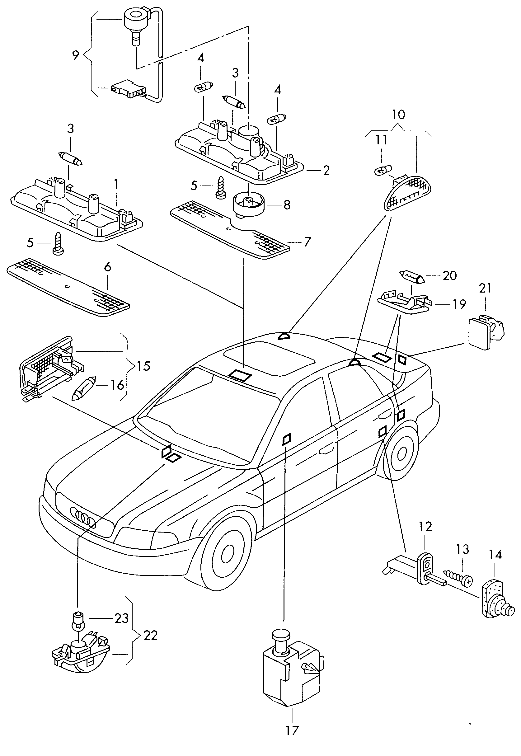 Kofferraumbeleuchtung  - Audi A4/S4/Avant - a4q