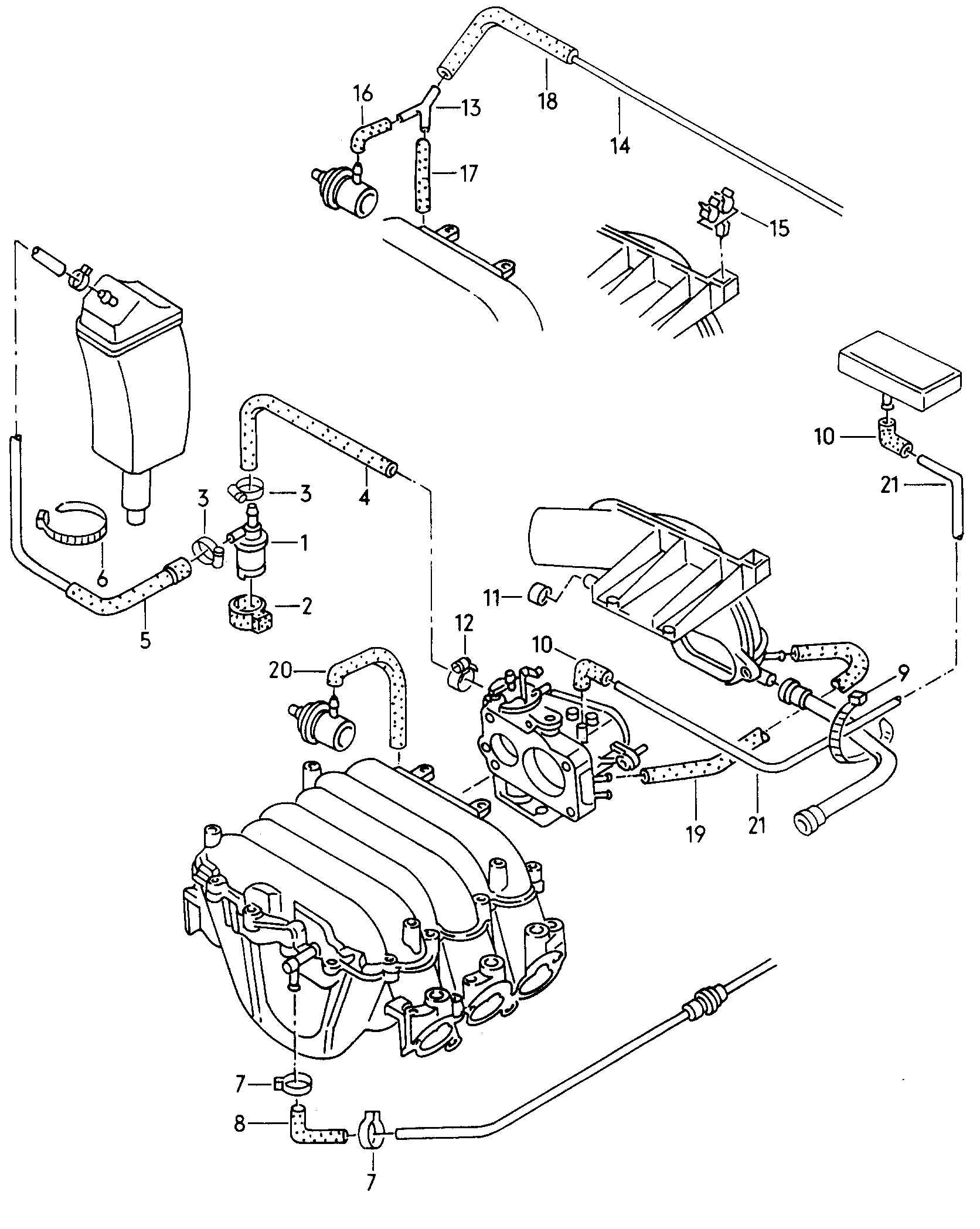 onderdrukinstallatieabsorptie-koolfiltersysteem 2,6 ltr. - Audi A4/Avant - a4