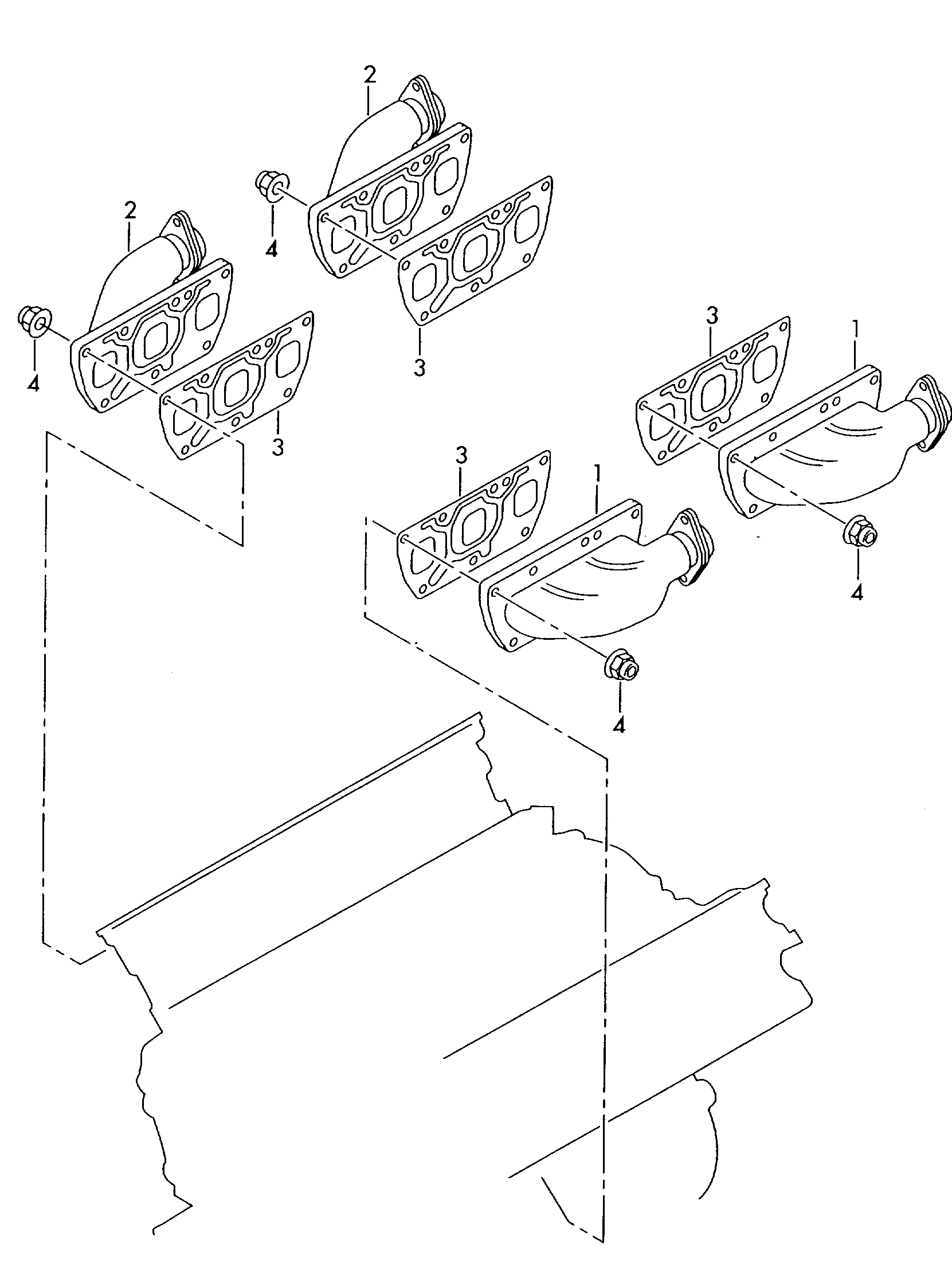 Exhaust manifolds  - Audi A8/S8 qu. - a8q