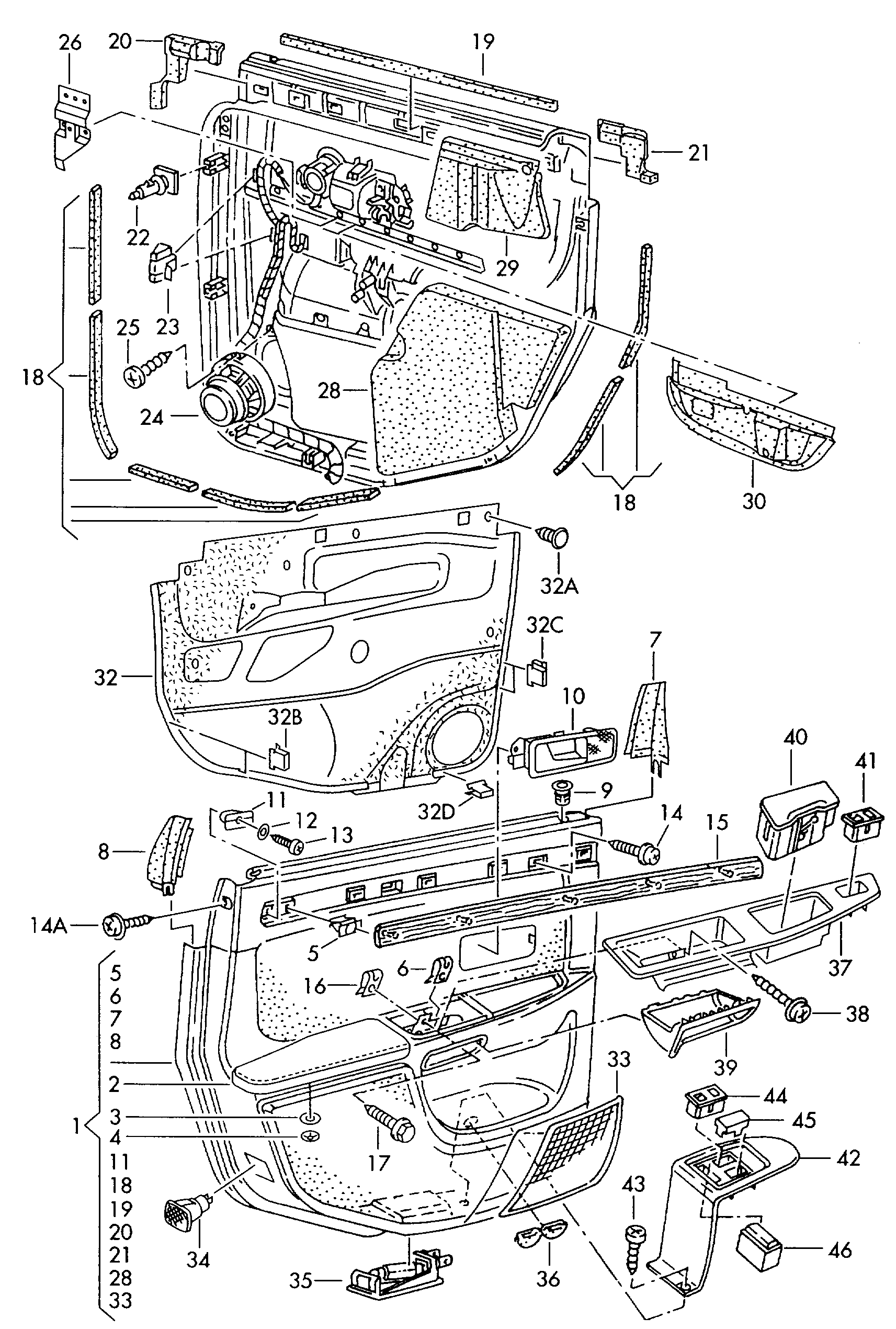 Individual partsdoor trim panels rear - Audi A8 - a8