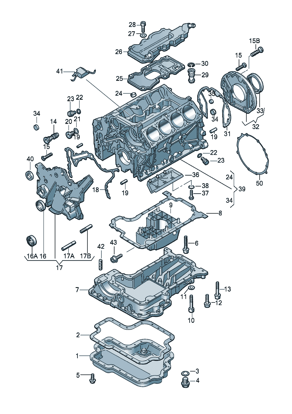 cilinderblokcarterpan 3,7/4,2ltr. - Audi A8/S8 quattro - a8q