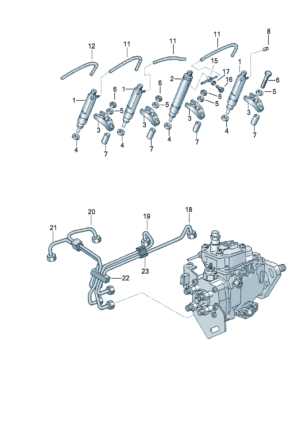 Injecteurtuyaux de pression 1,9l - Audi Cabriolet - aca