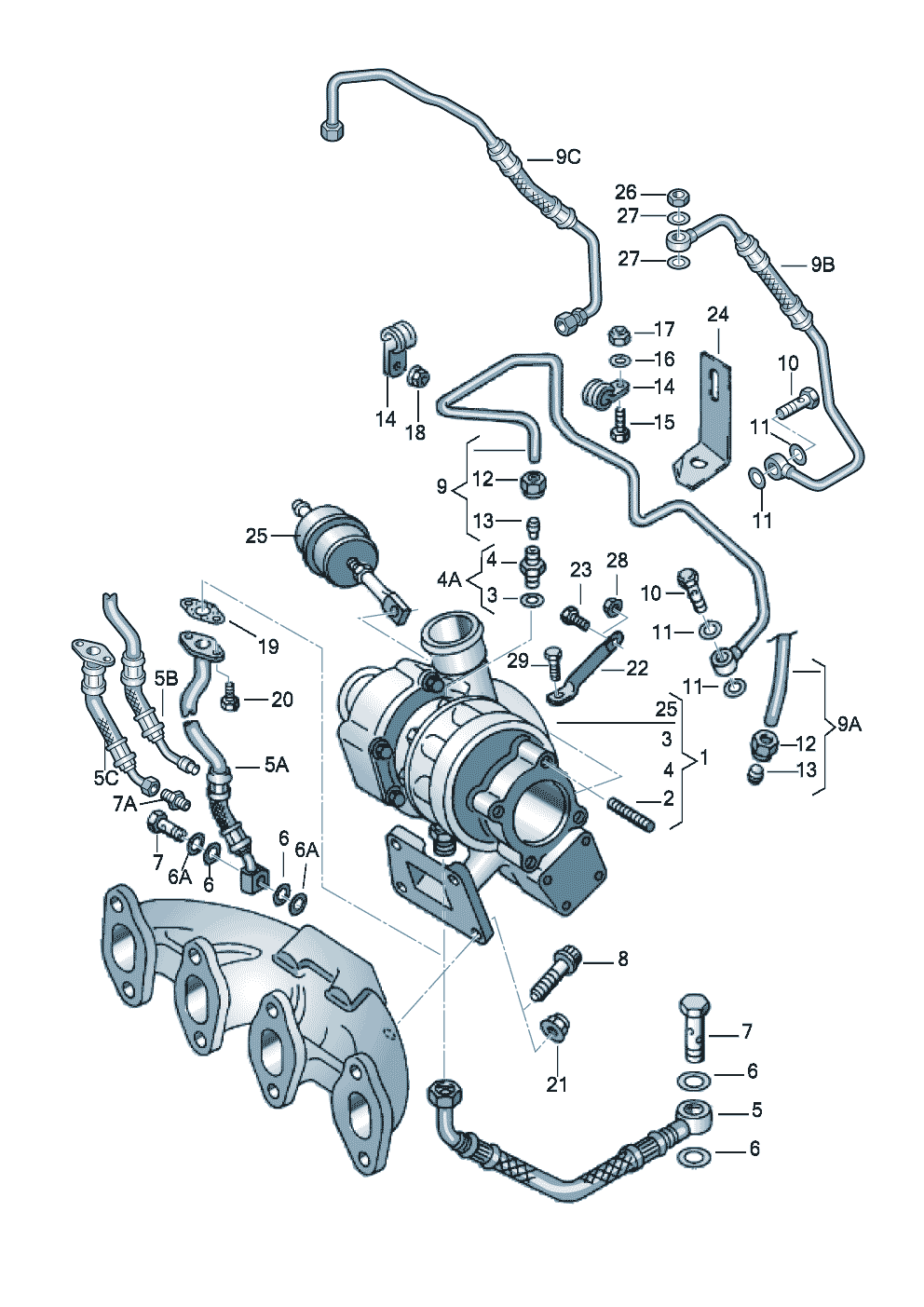 Exhaust gas turbocharger 1.9ltr. - Audi Cabriolet - aca