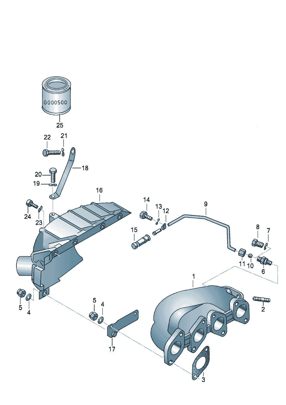 Exhaust manifolds 1.6-2.0 litres - Audi A4/Avant - a4