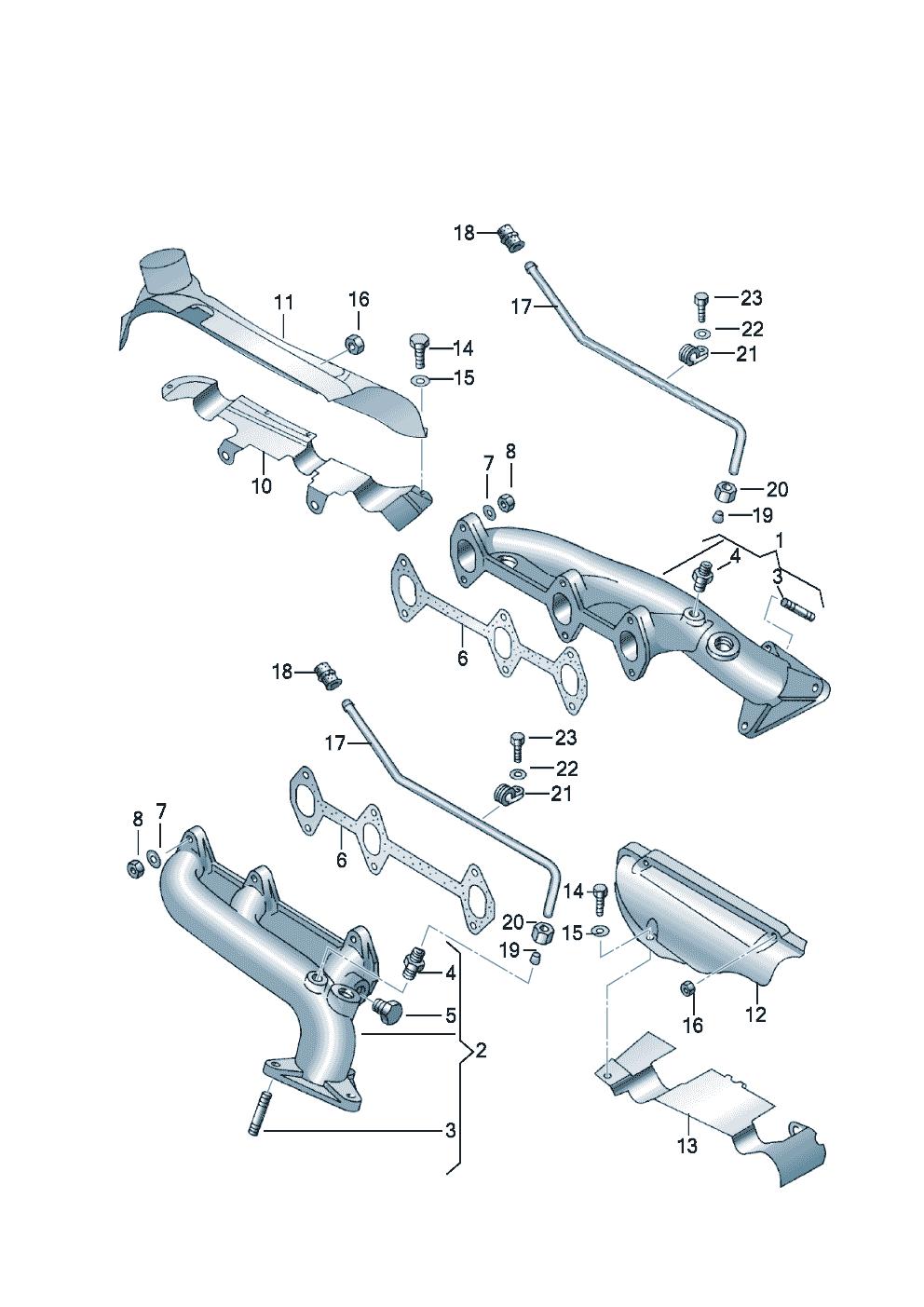 Exhaust manifolds 2.6/2.8ltr. - Audi Coupe quattro - acoq