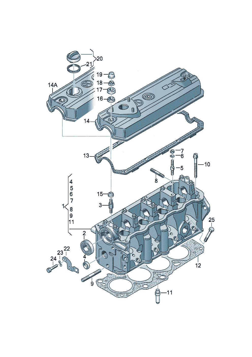 Testata cilindricoperchio testata cil. 1,9l - Audi A4/Avant - a4